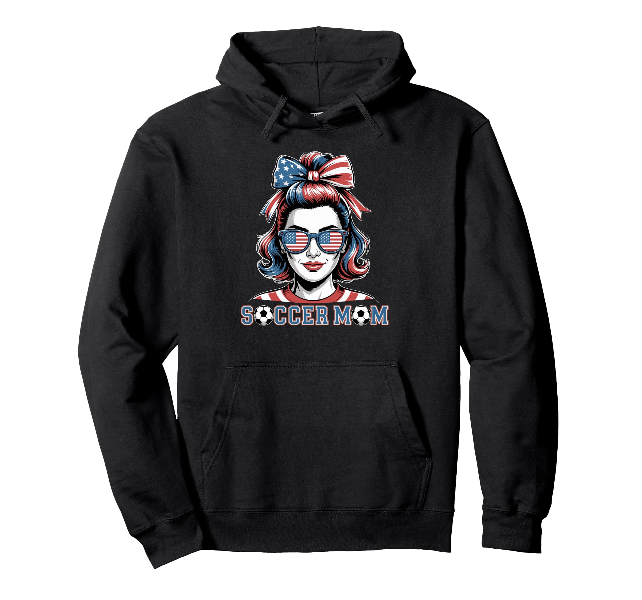 Patriotic Soccer Mom American Flag Hoodie - Minimalist Print Unisex - T-Shirt, Sweatshirt, Hoodie