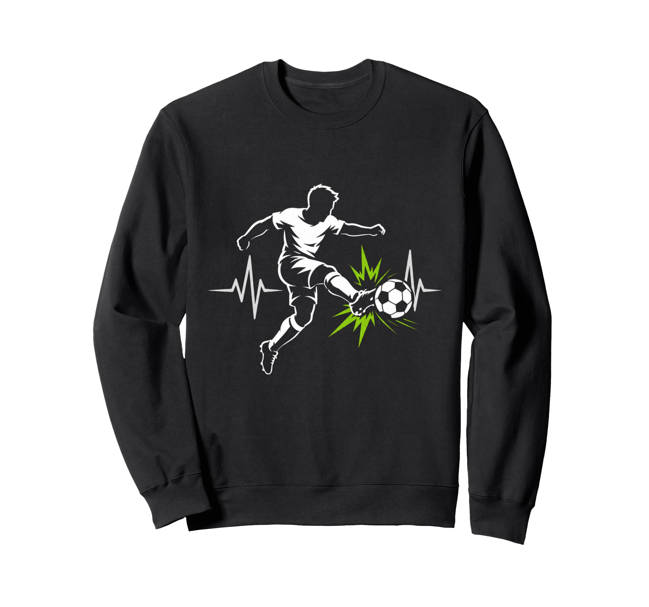 Energetic Soccer Player Heartbeat Sweatshirt - Unique Graphic Men Women - T-Shirt, Sweatshirt, Hoodie