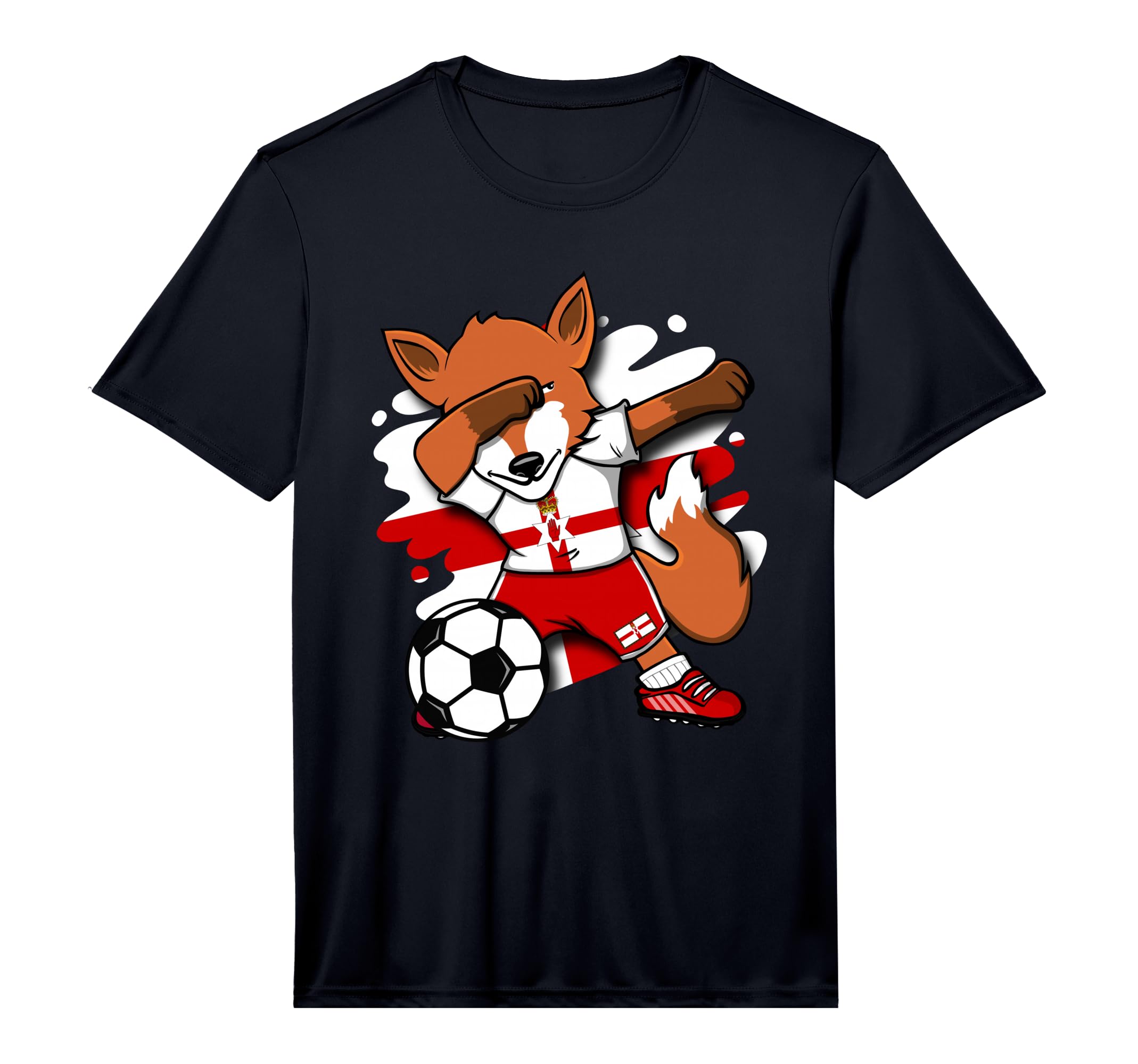 Dabbing Fox Northern Ireland Soccer T-Shirt - Fun Novelty Design Unisex - T-Shirt, Sweatshirt, Hoodie