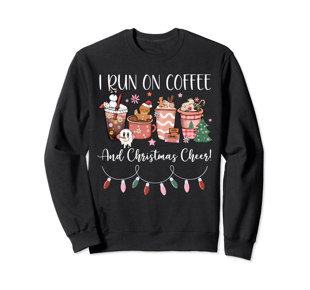 I Run Coffee And Cheer Vint Cassette Sweatshirt - Graphic Print for Adults - T-Shirt, Sweatshirt, Hoodie