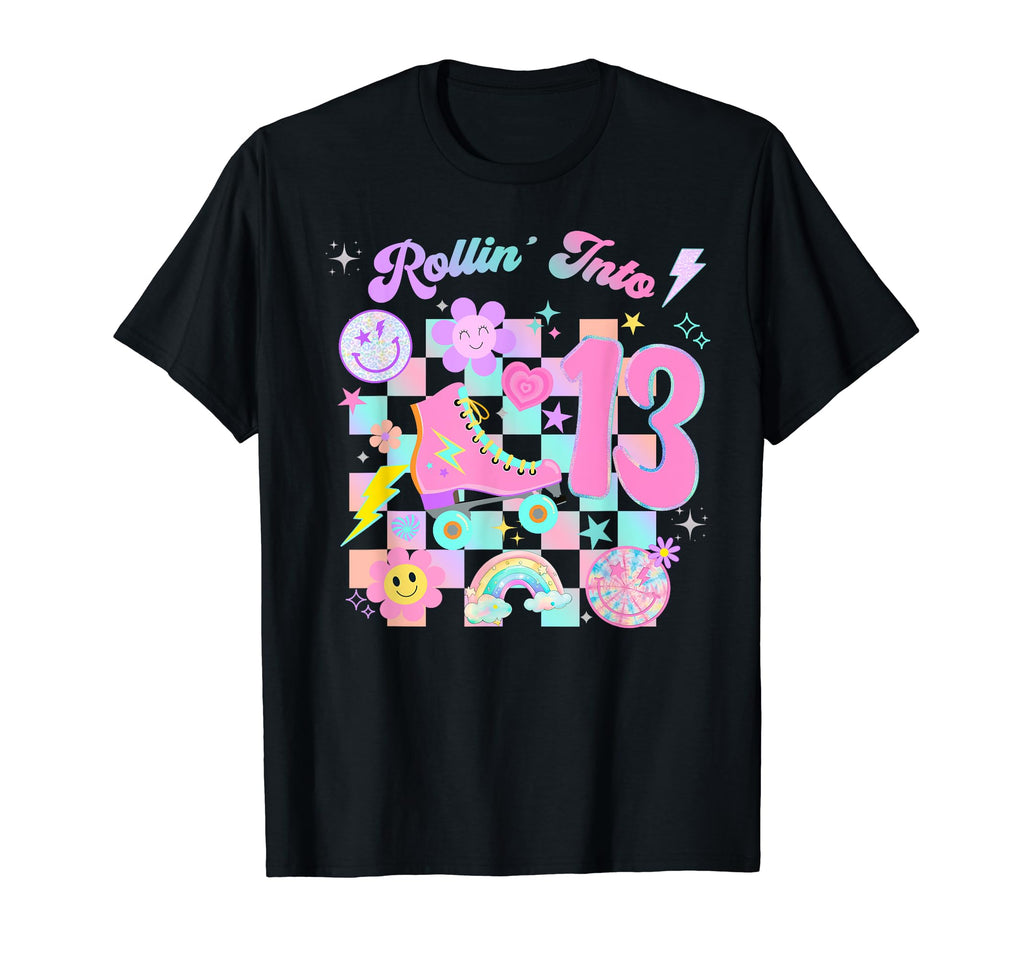 Roller Skates Skating Birthday Groovy T-Shirt - Graphic Print for Adults - T-Shirt, Sweatshirt, Hoodie