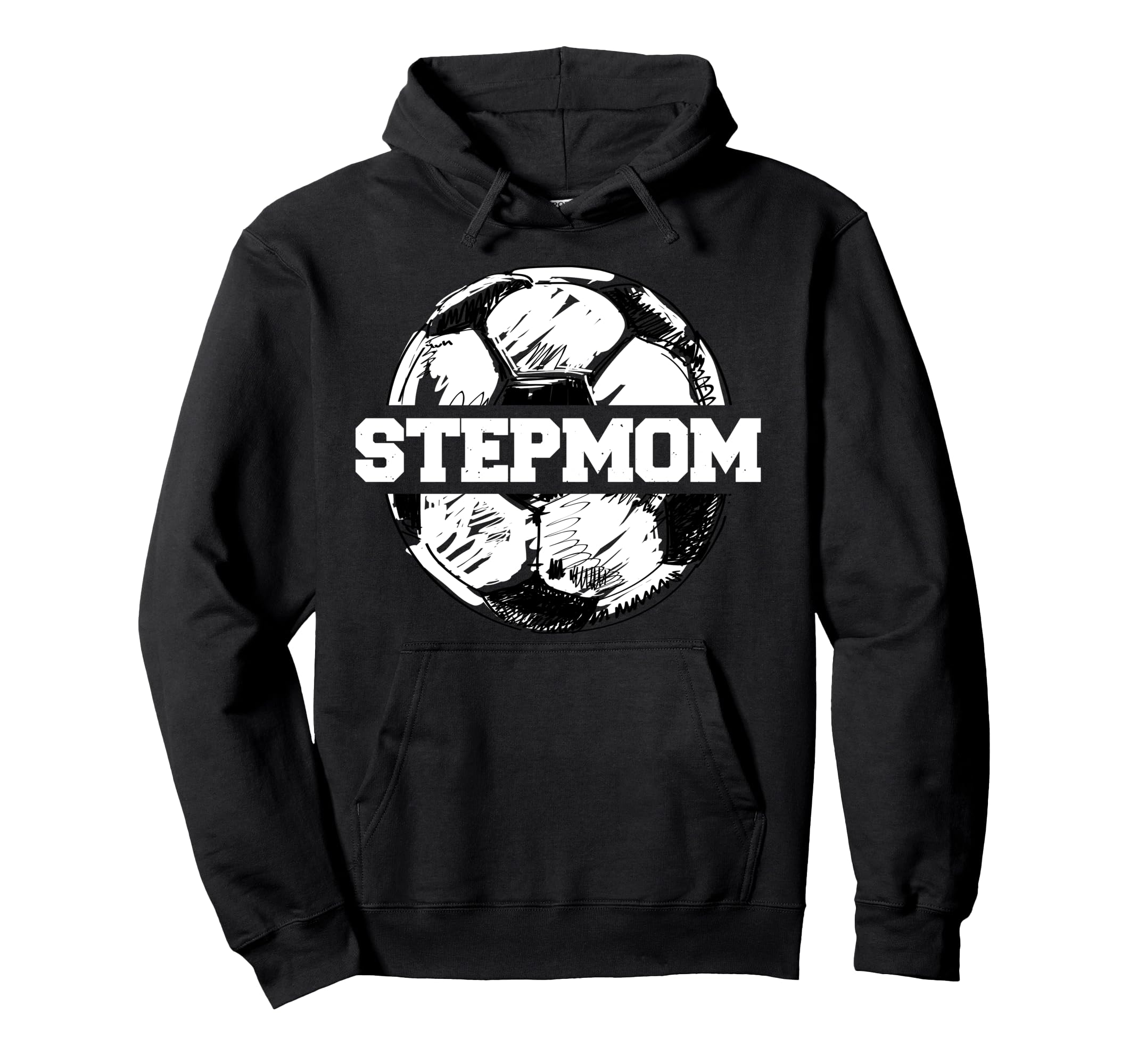 Soccer Stepmom Soccer Ball Split Hoodie - Fun Novelty Design Men Women - T-Shirt, Sweatshirt, Hoodie