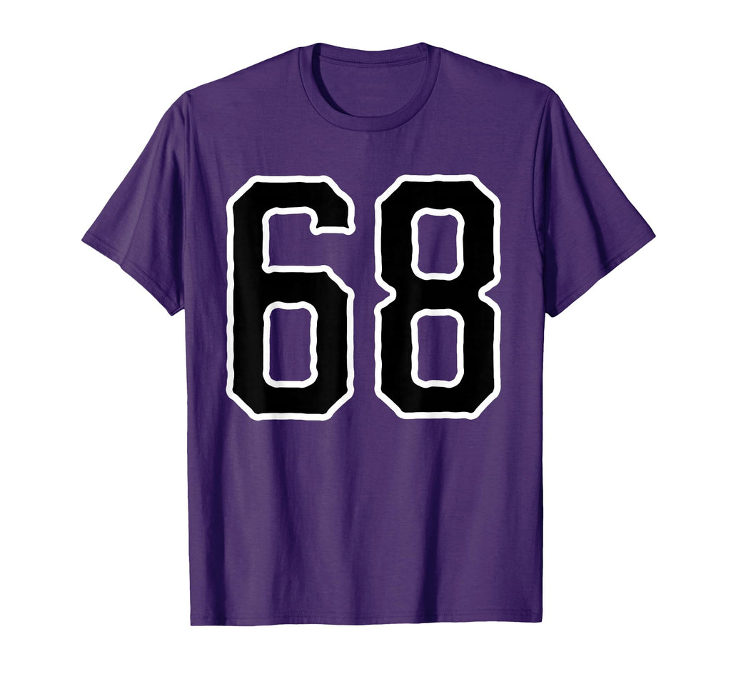 Number 68 White Black Sports Team T-Shirt - Custom Art Print Men Women - T-Shirt, Sweatshirt, Hoodie