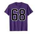 Number 68 White Black Sports Team T-Shirt - Custom Art Print Men Women - T-Shirt, Sweatshirt, Hoodie