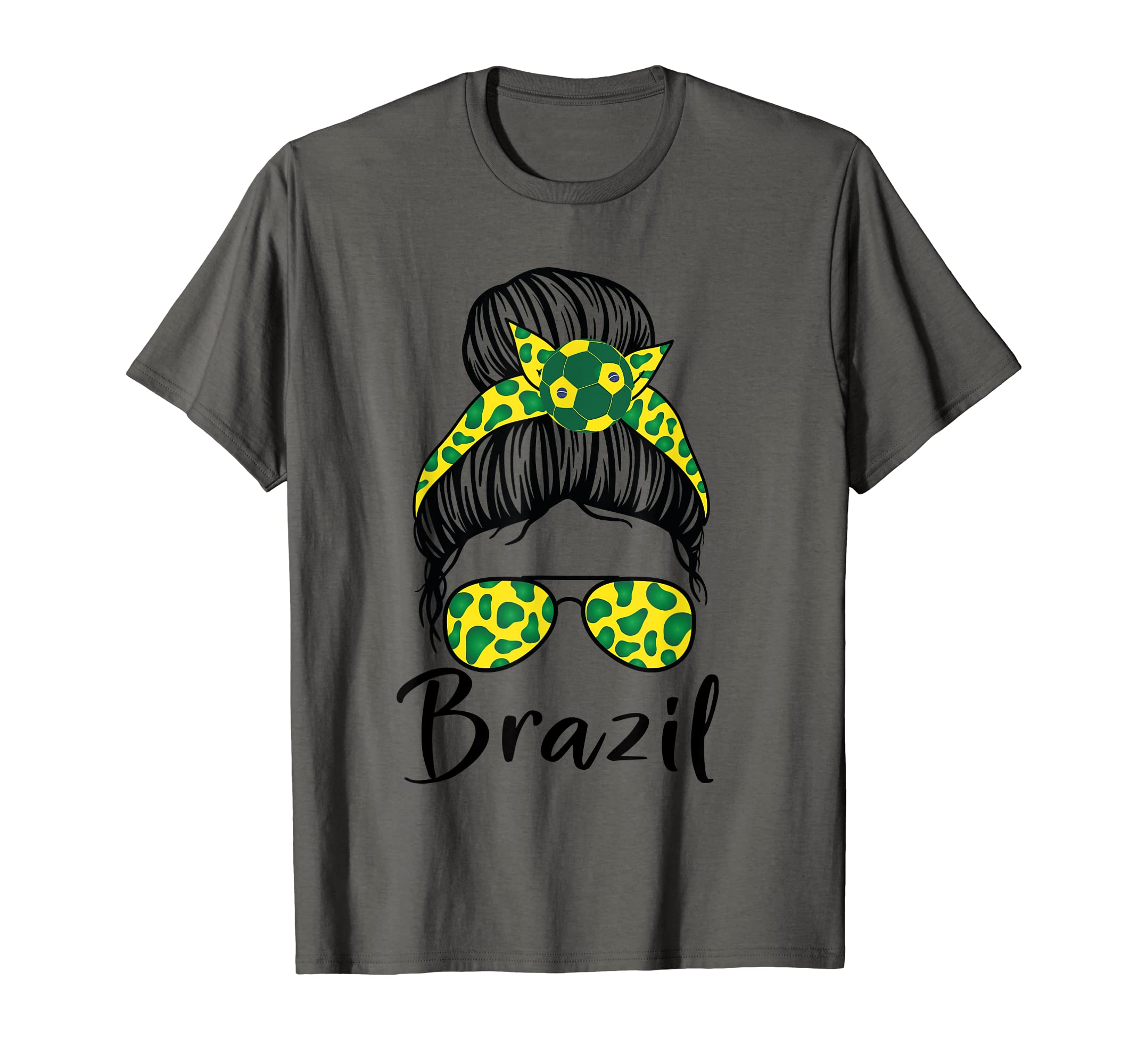 Soccer Ball Messy Bun Brazilians T-Shirt - Fun Novelty Design Men Women - T-Shirt, Sweatshirt, Hoodie