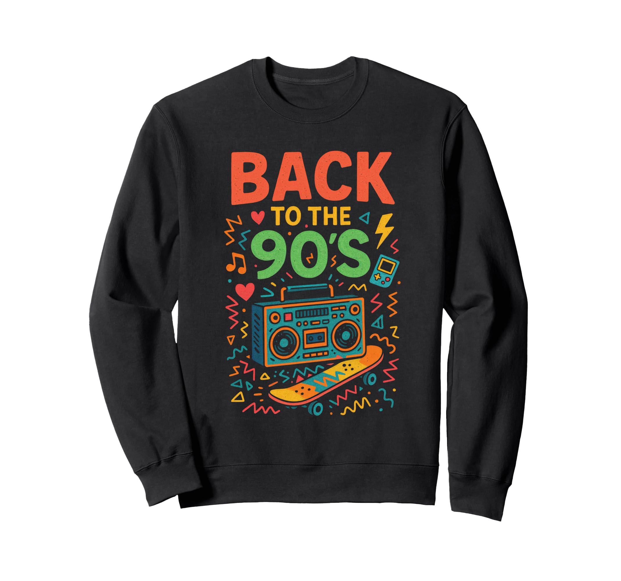 Back To 90S 90S Old School Sweatshirt - Aesthetic Graphic for Adults - T-Shirt, Sweatshirt, Hoodie