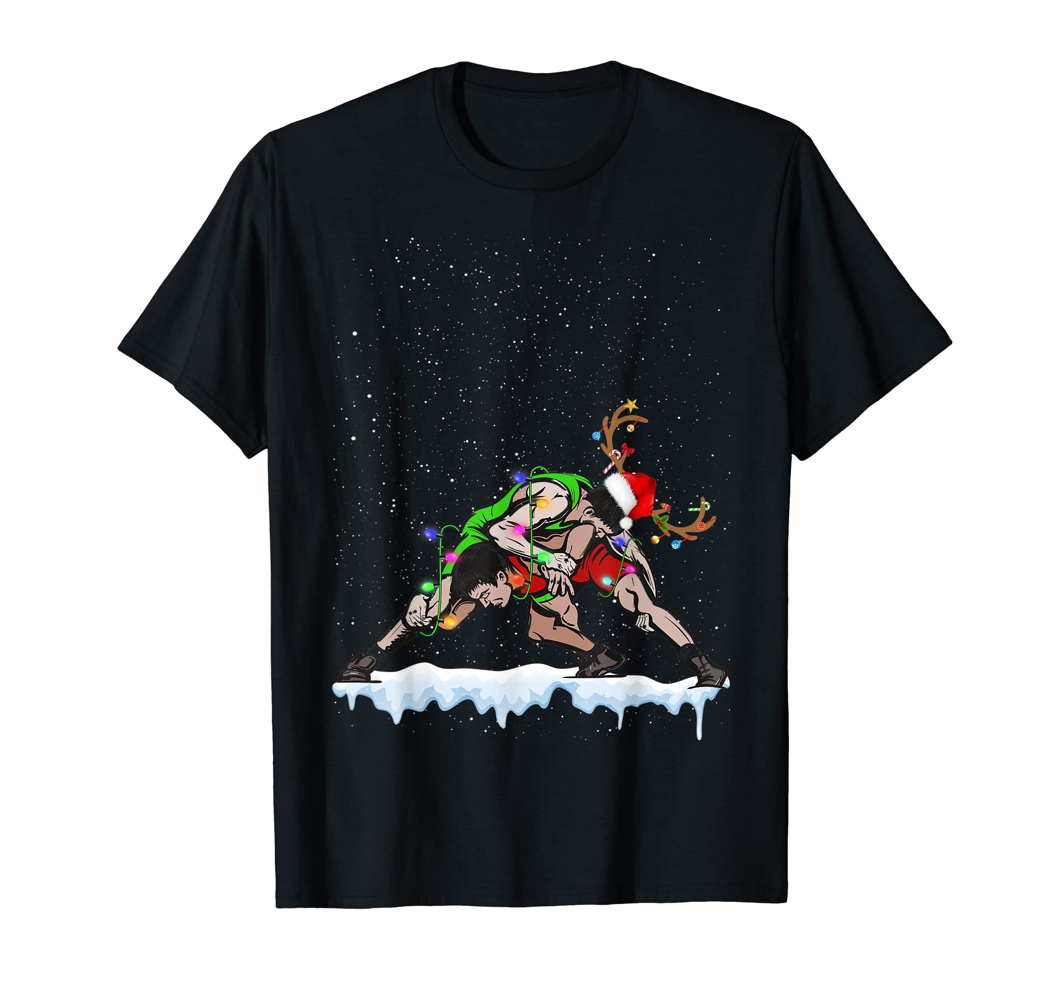 Wrestling Santa Hat Sport T-Shirt - Unique Graphic for Adults - T-Shirt, Sweatshirt, Hoodie