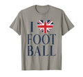 I Love Football British Flag Heart Blue T-Shirt - Trendy Graphic Men Women - T-Shirt, Sweatshirt, Hoodie
