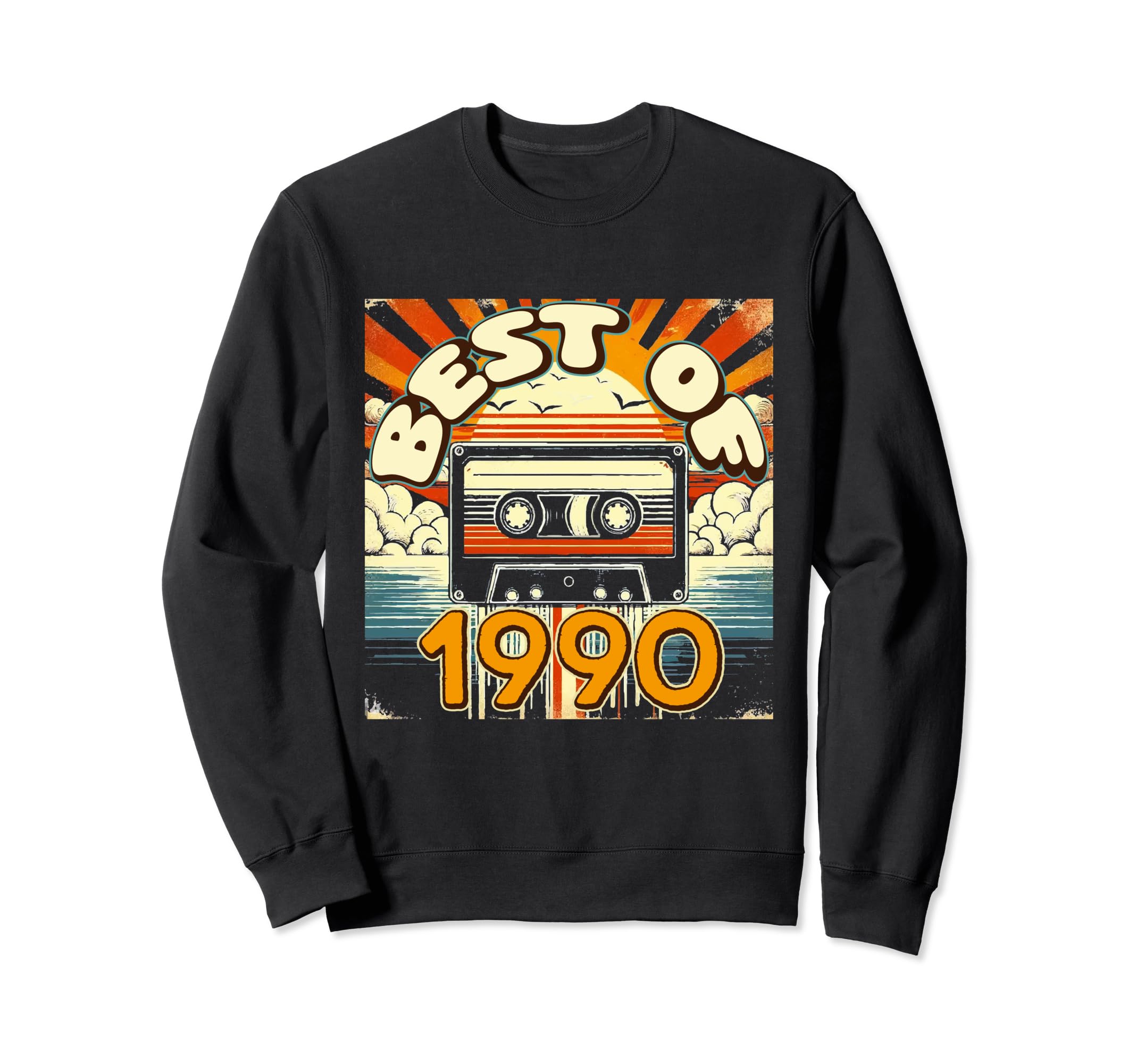 Best 1990 Cassette Tape Birthday Sweatshirt - Graphic Print Unisex - T-Shirt, Sweatshirt, Hoodie