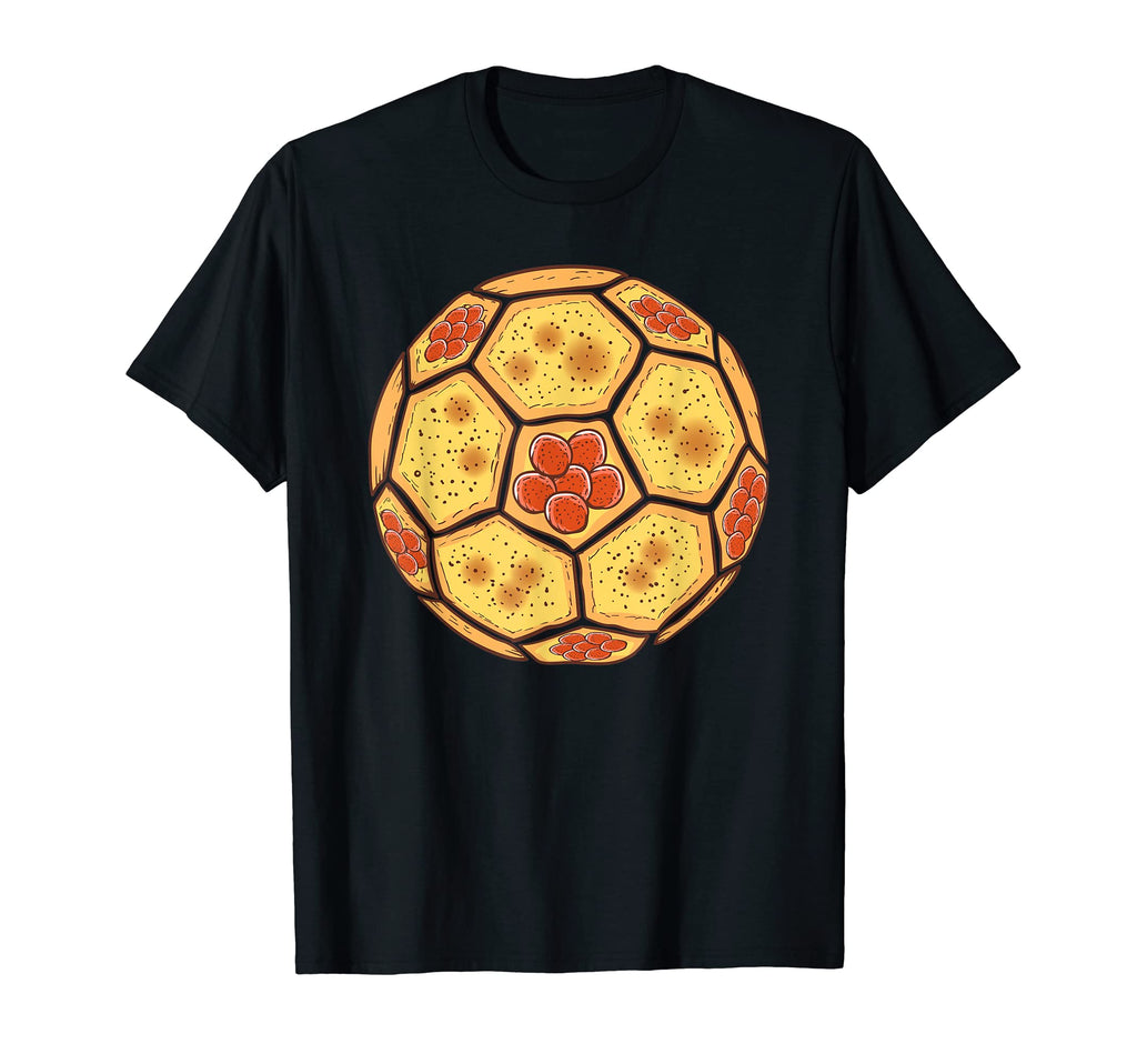 Soccer Ball Shaped Pizza Soccer And T-Shirt - Custom Art Print Men Women - T-Shirt, Sweatshirt, Hoodie
