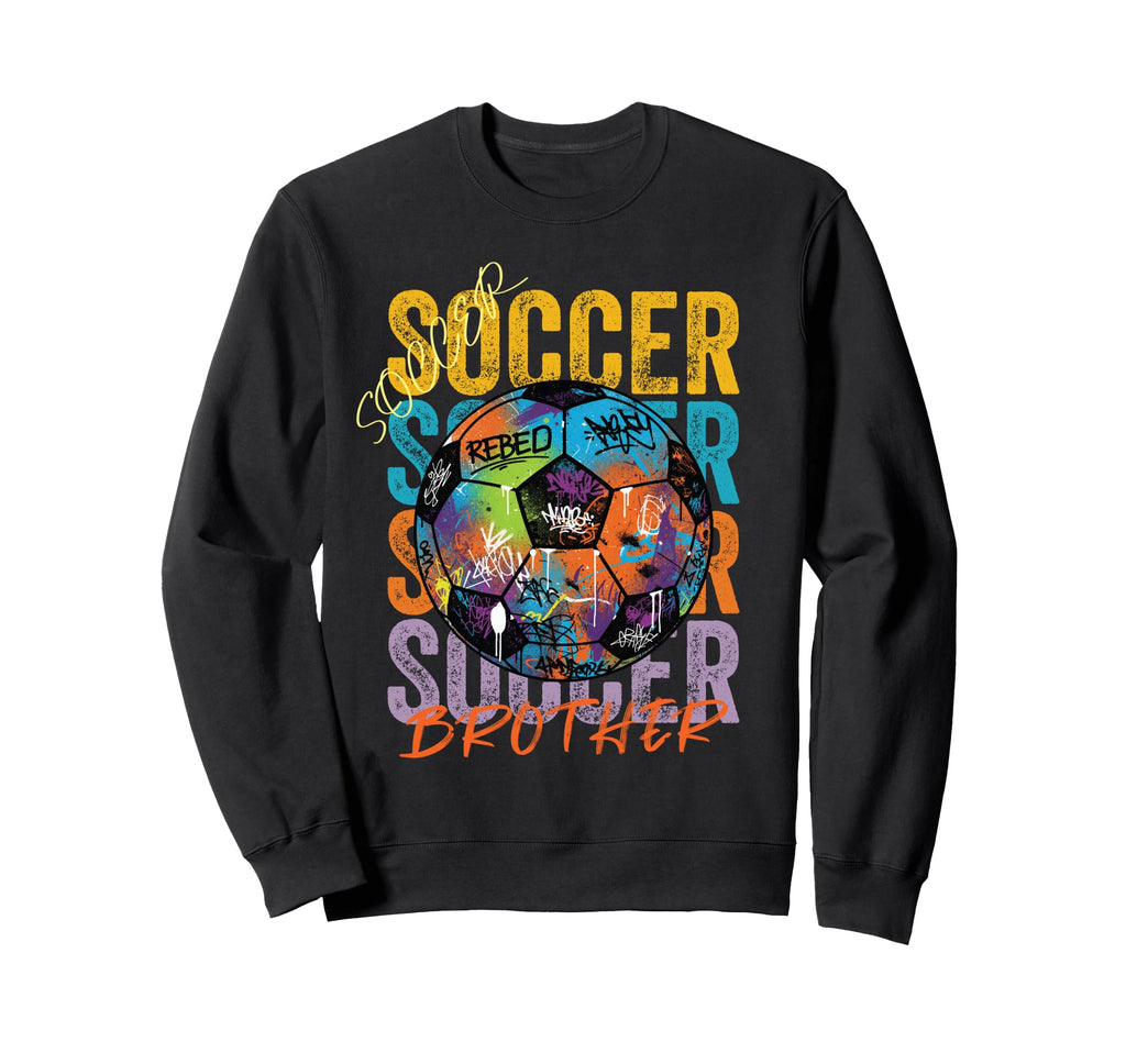 Colorful Soccer Brother Ball Distressed Sweatshirt - Novelty Apparel Unisex - T-Shirt, Sweatshirt, Hoodie
