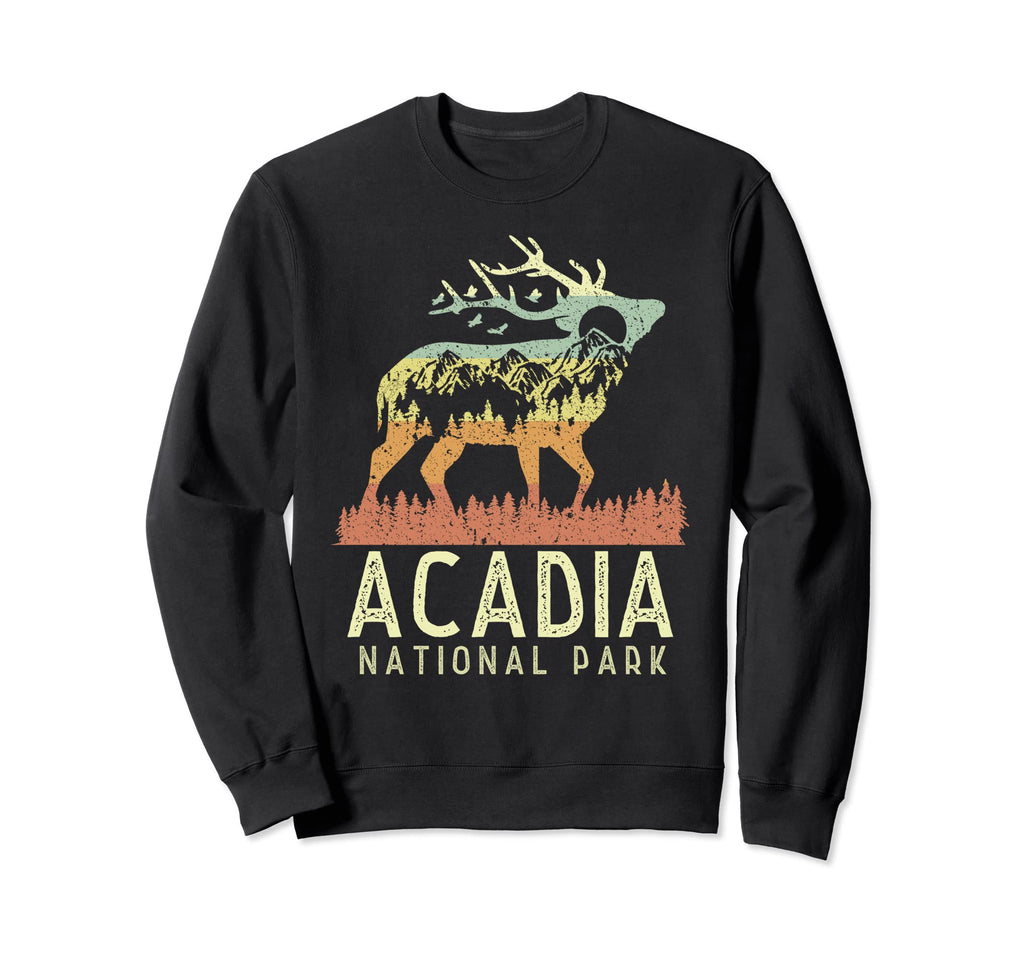 Acadia National Park Mountain Elk Sweatshirt - Minimalist Print for Adults - T-Shirt, Sweatshirt, Hoodie