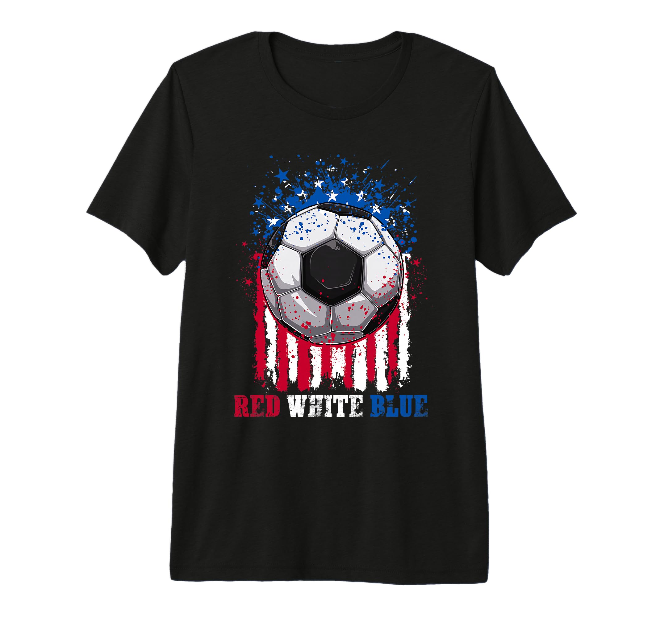 Red White Blue Soccer Lover Fan Usa T-Shirt - Fun Novelty Design Men Women - T-Shirt, Sweatshirt, Hoodie
