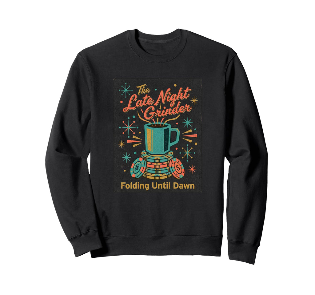 Poker Player Late Night Grinder Sweatshirt - Aesthetic Graphic Unisex - T-Shirt, Sweatshirt, Hoodie
