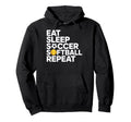 Eat Sleep Soccer Softball Repeat Hoodie - Minimalist Print Men Women - T-Shirt, Sweatshirt, Hoodie