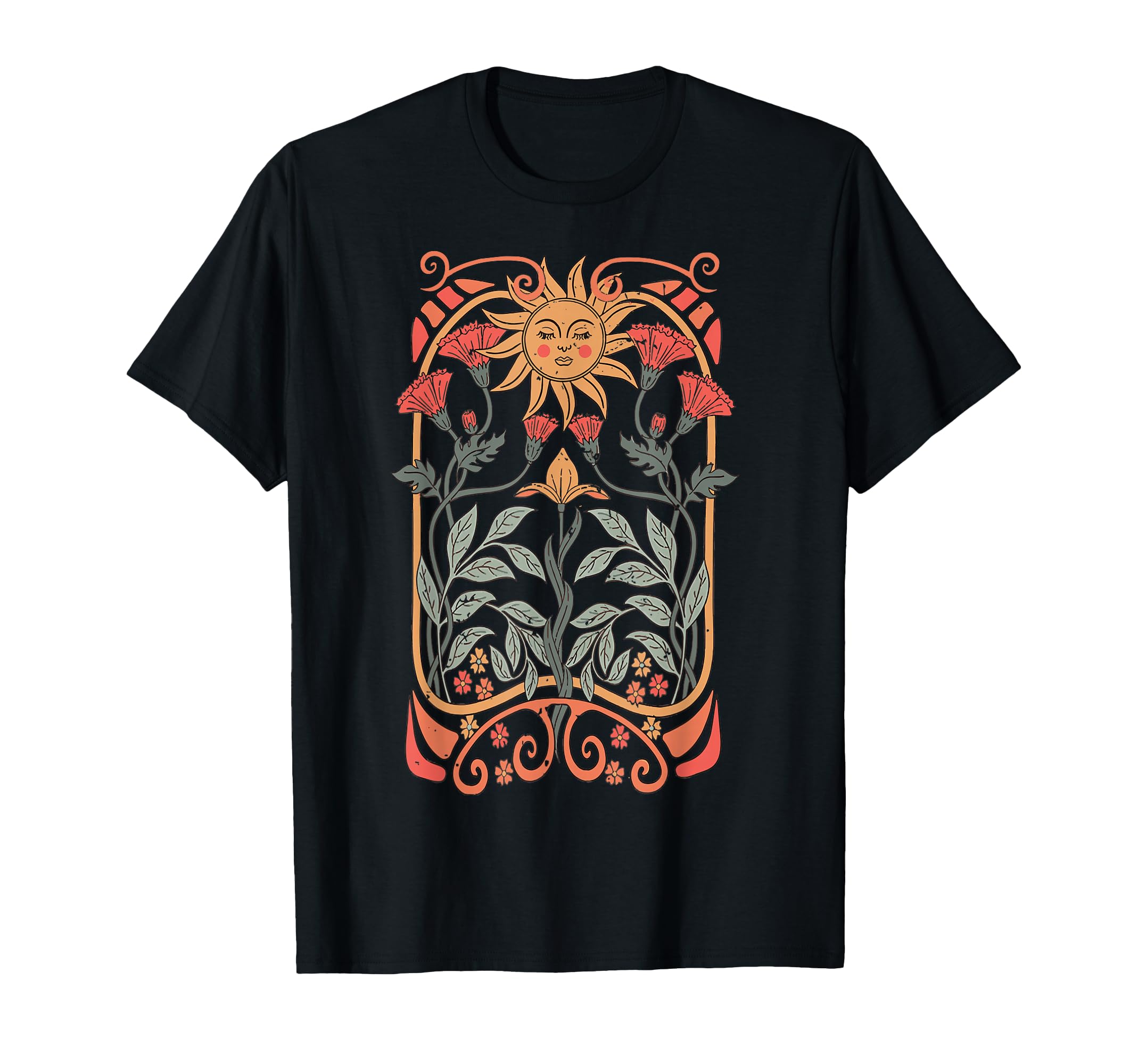 Boho Floral Art Nouveau Boho Wildflowers T-Shirt - Graphic Print for Adults - T-Shirt, Sweatshirt, Hoodie