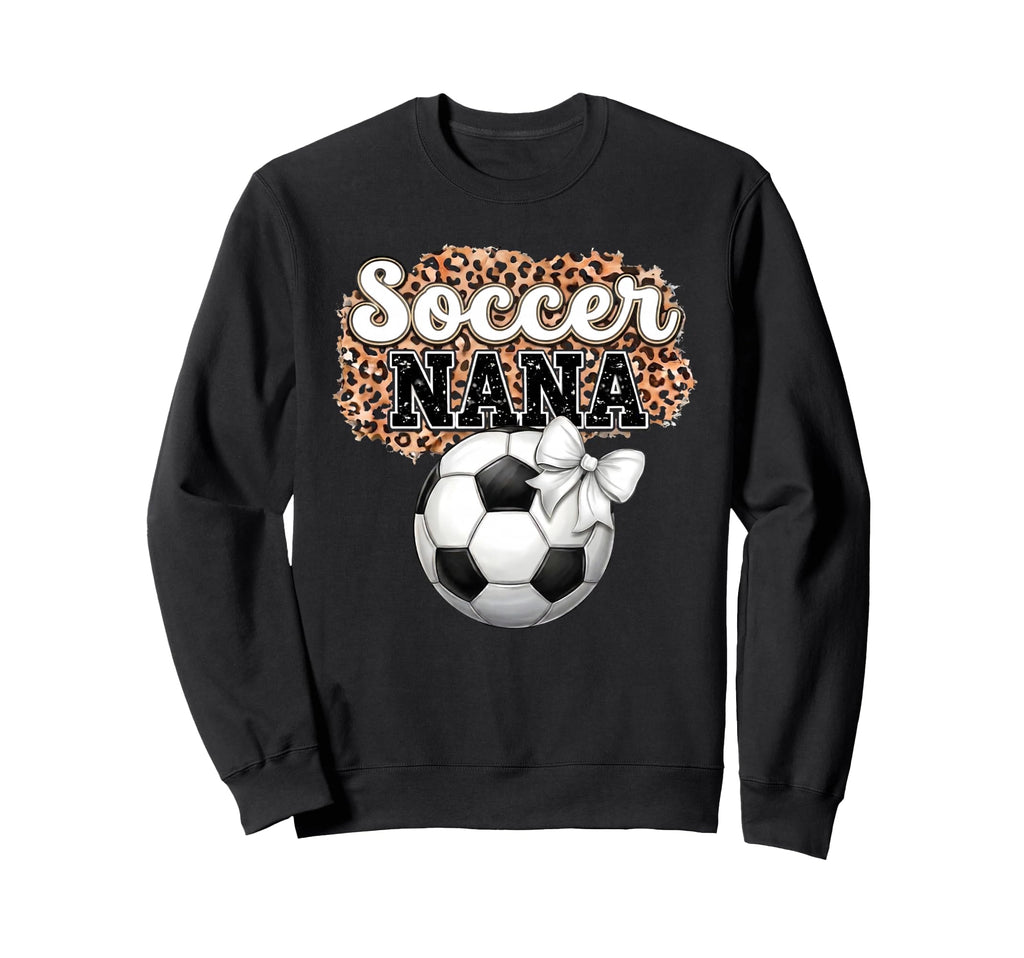 Soccer Nana Mothers Day Bow Grandma Sweatshirt - Aesthetic Graphic Unisex - T-Shirt, Sweatshirt, Hoodie