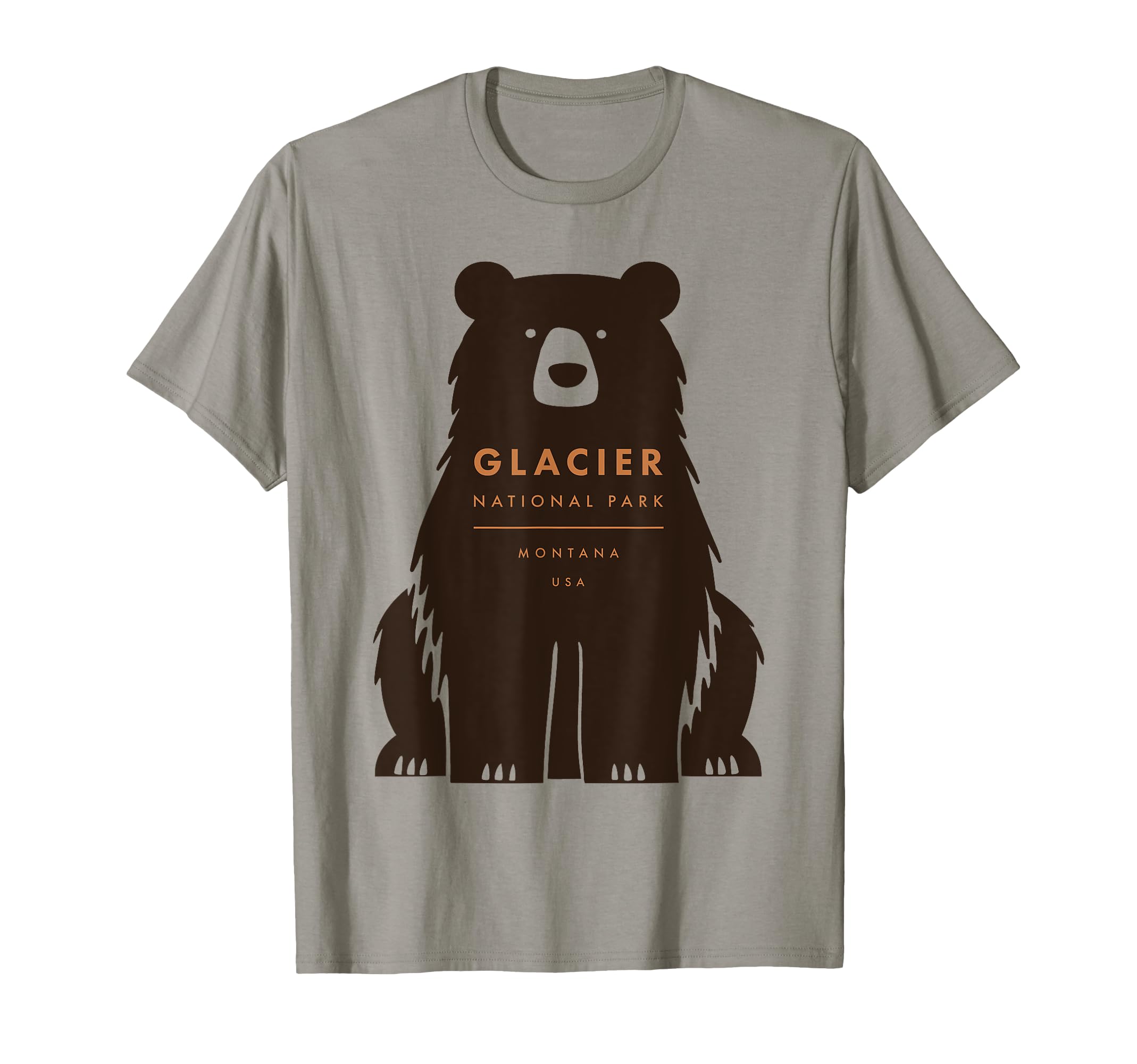 Glacier National Park Montana Bear T-Shirt - Fun Novelty Design for Adults - T-Shirt, Sweatshirt, Hoodie