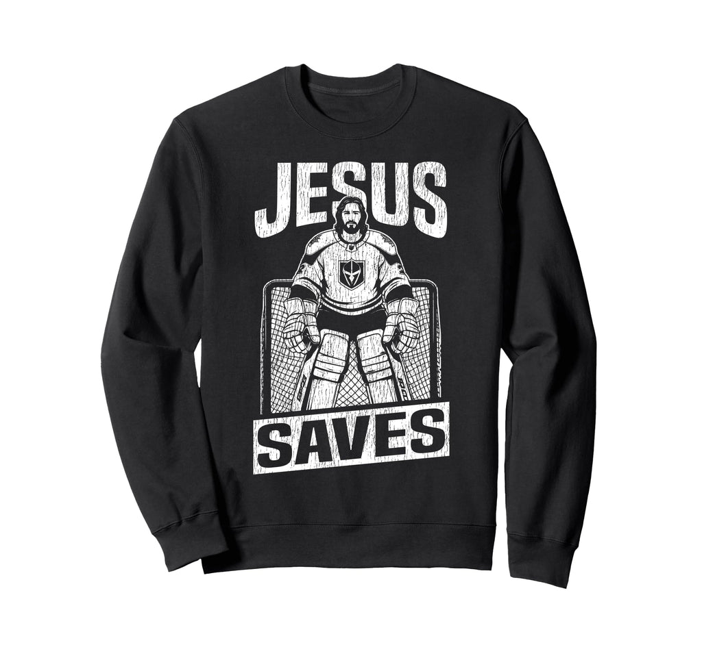 Ice Hockey Goalie Goalkeeper Jesus Sweatshirt - Custom Art Print Men Women - T-Shirt, Sweatshirt, Hoodie
