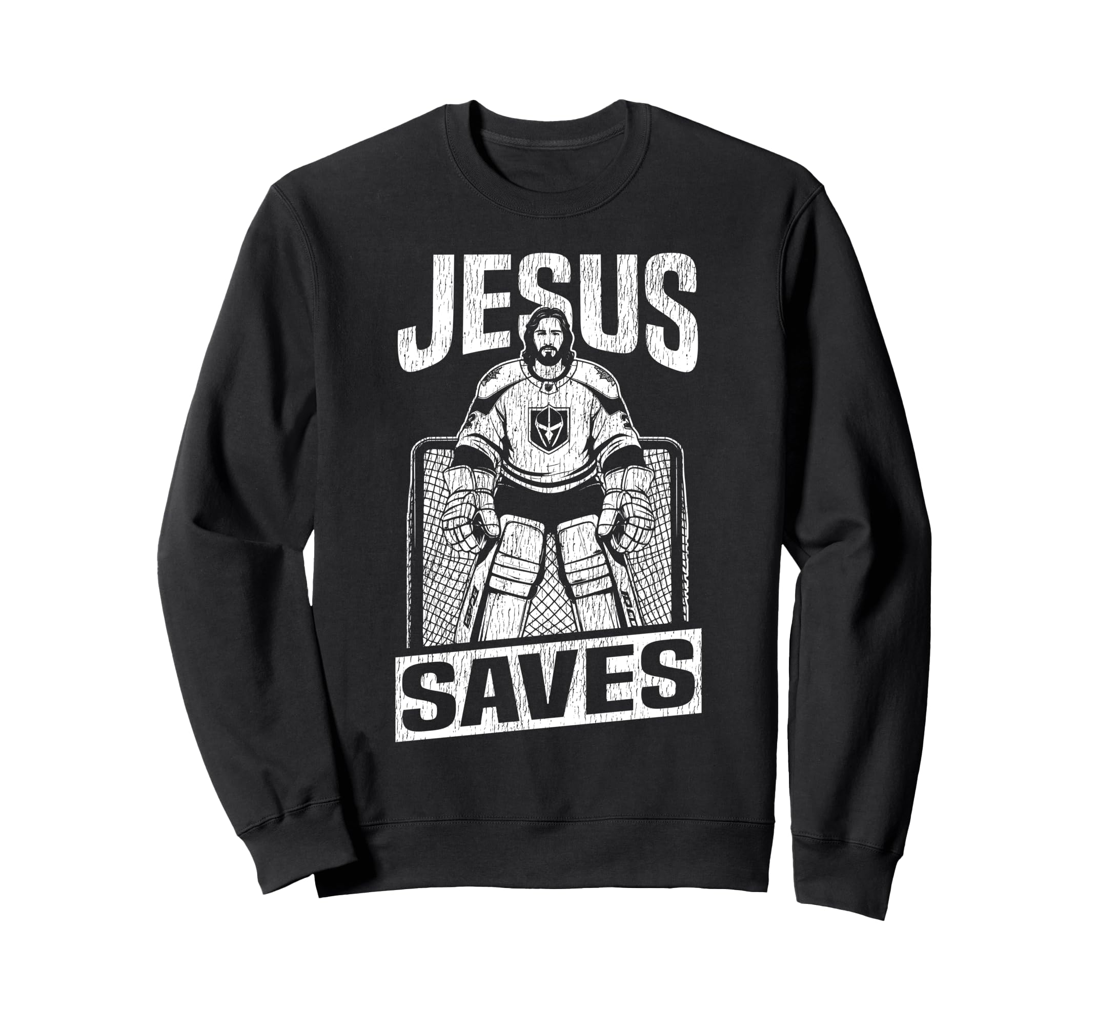 Ice Hockey Goalie Goalkeeper Jesus Sweatshirt - Custom Art Print Men Women - T-Shirt, Sweatshirt, Hoodie