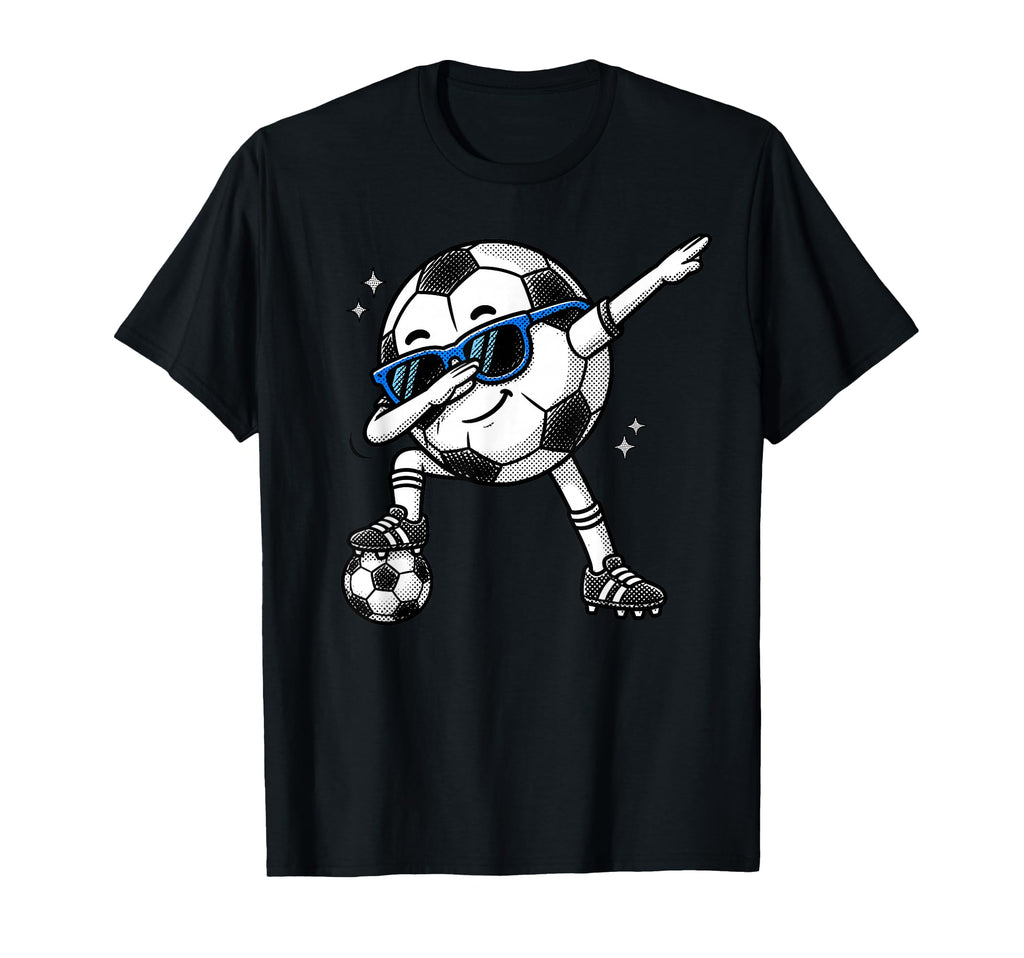 Dabbing Soccer Ball Halftone Funny T-Shirt - Novelty Apparel Men Women - T-Shirt, Sweatshirt, Hoodie