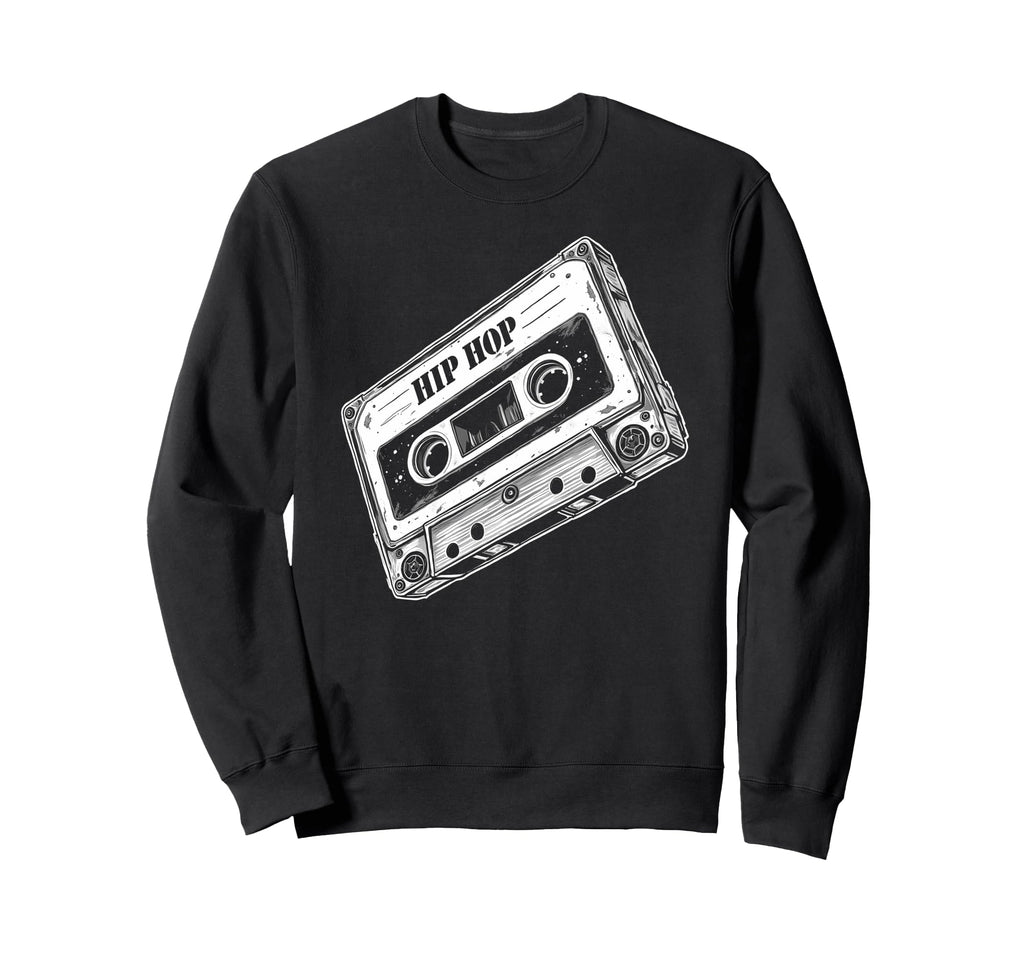 Old School Hip Hop Cassette Worn Sweatshirt - Aesthetic Graphic Men Women - T-Shirt, Sweatshirt, Hoodie