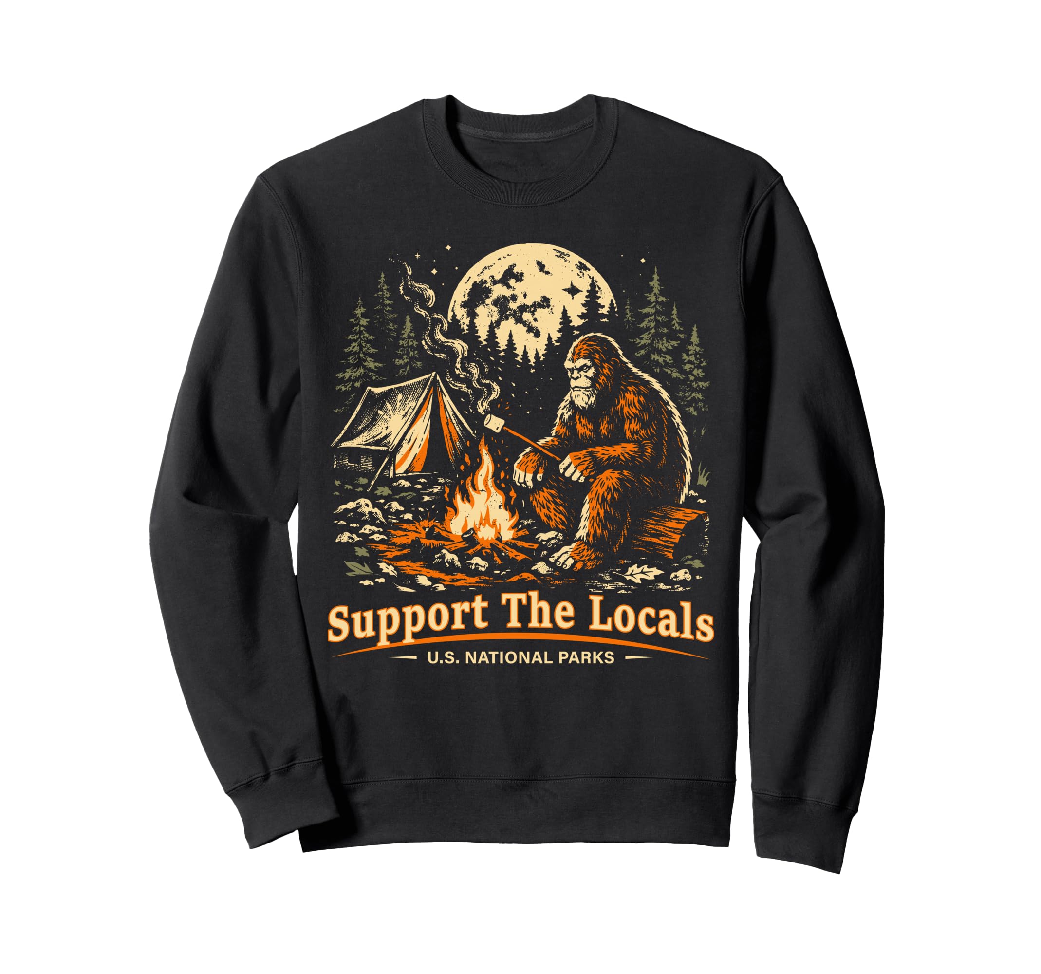 Support Locals Bigfoot Sweatshirt - Casual Everyday Wear for Adults - T-Shirt, Sweatshirt, Hoodie