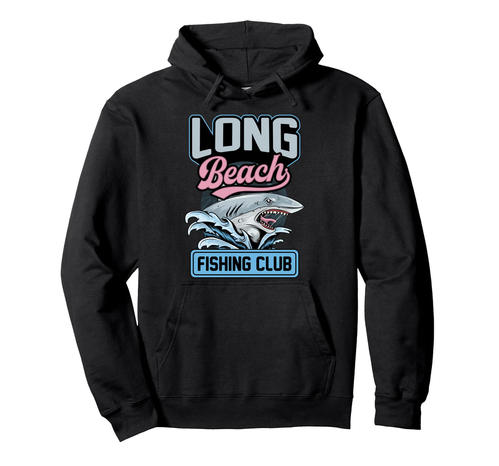 Long Beach Fishing Club Shark California Hoodie - Graphic Print for Adults - T-Shirt, Sweatshirt, Hoodie