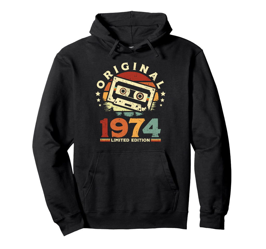 1974 Cassette Tape 50Th Birthday Hoodie - Casual Everyday Wear for Adults - T-Shirt, Sweatshirt, Hoodie