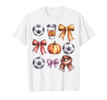 Coquette Fall Soccer Autumn Bow Pumpkin T-Shirt - Novelty Apparel Unisex - T-Shirt, Sweatshirt, Hoodie