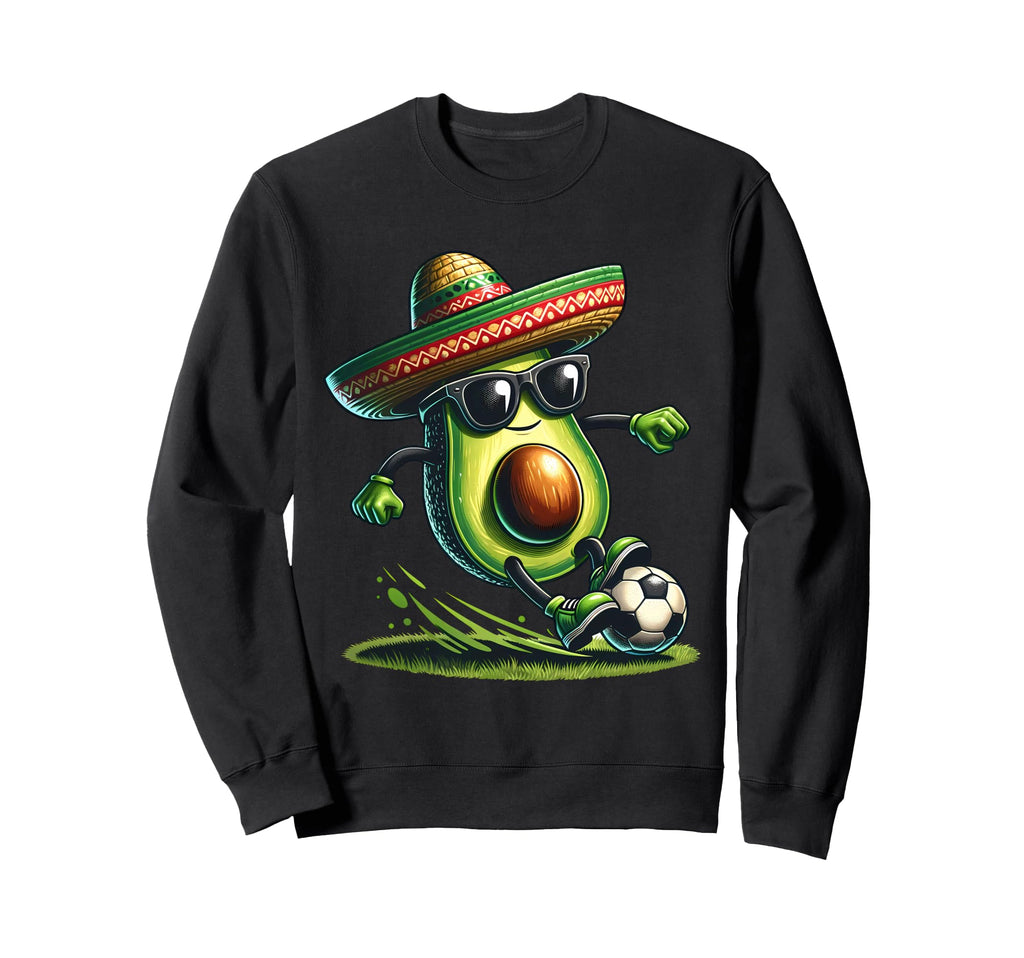 Funny Avocado Playing Soccer Sweatshirt - Casual Everyday Wear Men Women - T-Shirt, Sweatshirt, Hoodie