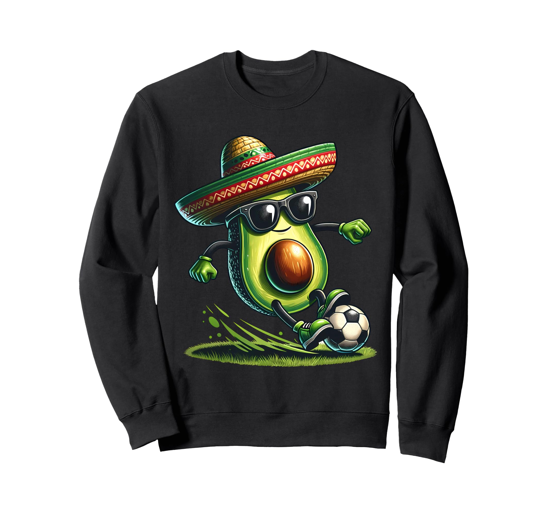 Funny Avocado Playing Soccer Sweatshirt - Casual Everyday Wear Men Women - T-Shirt, Sweatshirt, Hoodie
