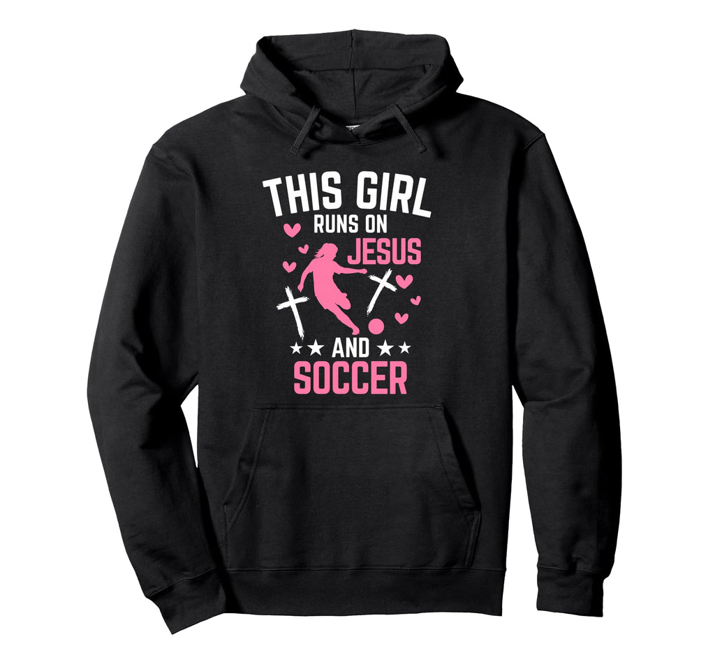 This Runs Jesus And Soccer Christian Hoodie - Minimalist Print Men Women - T-Shirt, Sweatshirt, Hoodie