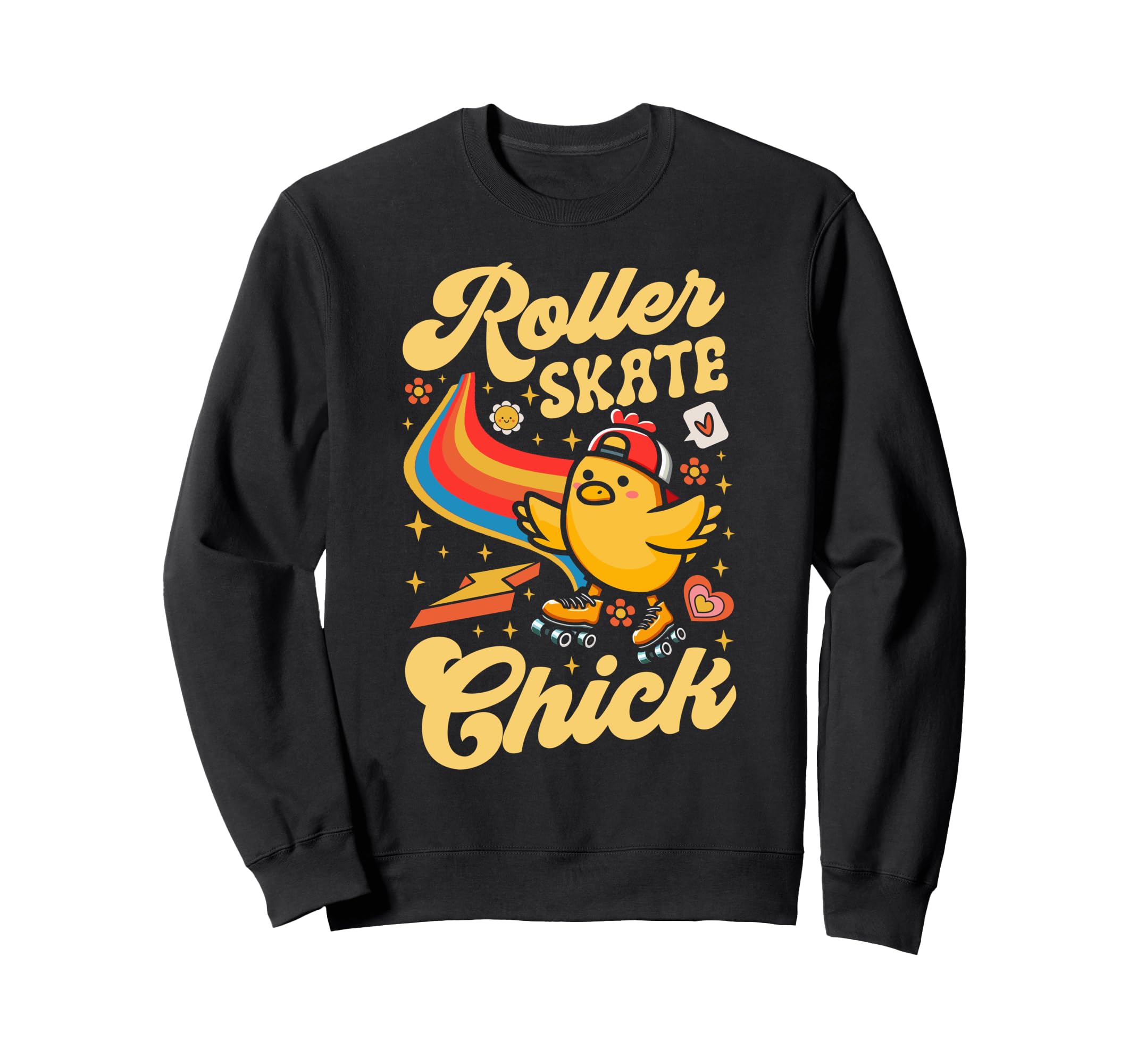 Roller Skating Skate 1970S Chicken Roller Sweatshirt - Graphic Print Unisex - T-Shirt, Sweatshirt, Hoodie