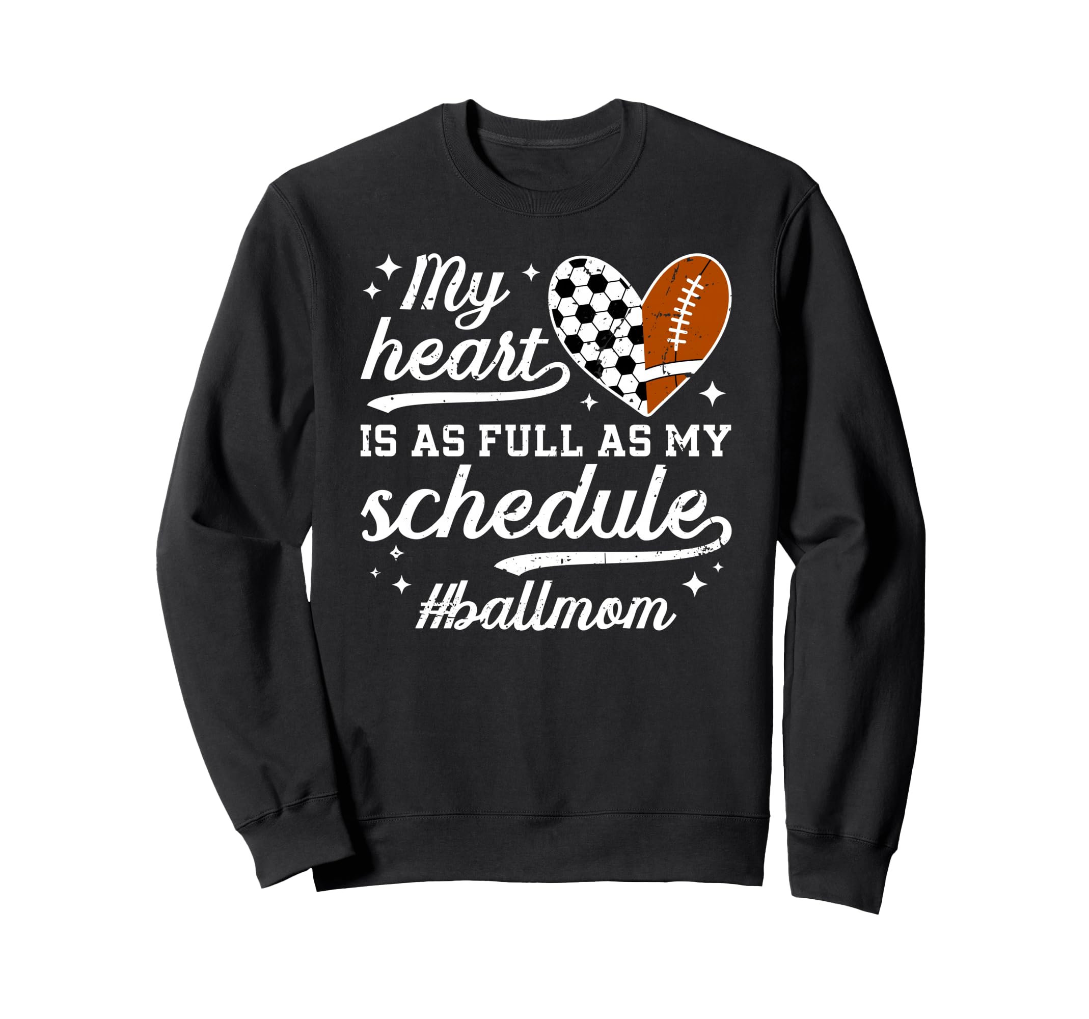 Ball Mom Proud Football Soccer Mom Sweatshirt - Graphic Print Men Women - T-Shirt, Sweatshirt, Hoodie