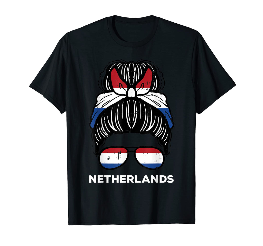 Netherlands Flag Hairbun Football Soccer T-Shirt - Unique Graphic Unisex - T-Shirt, Sweatshirt, Hoodie