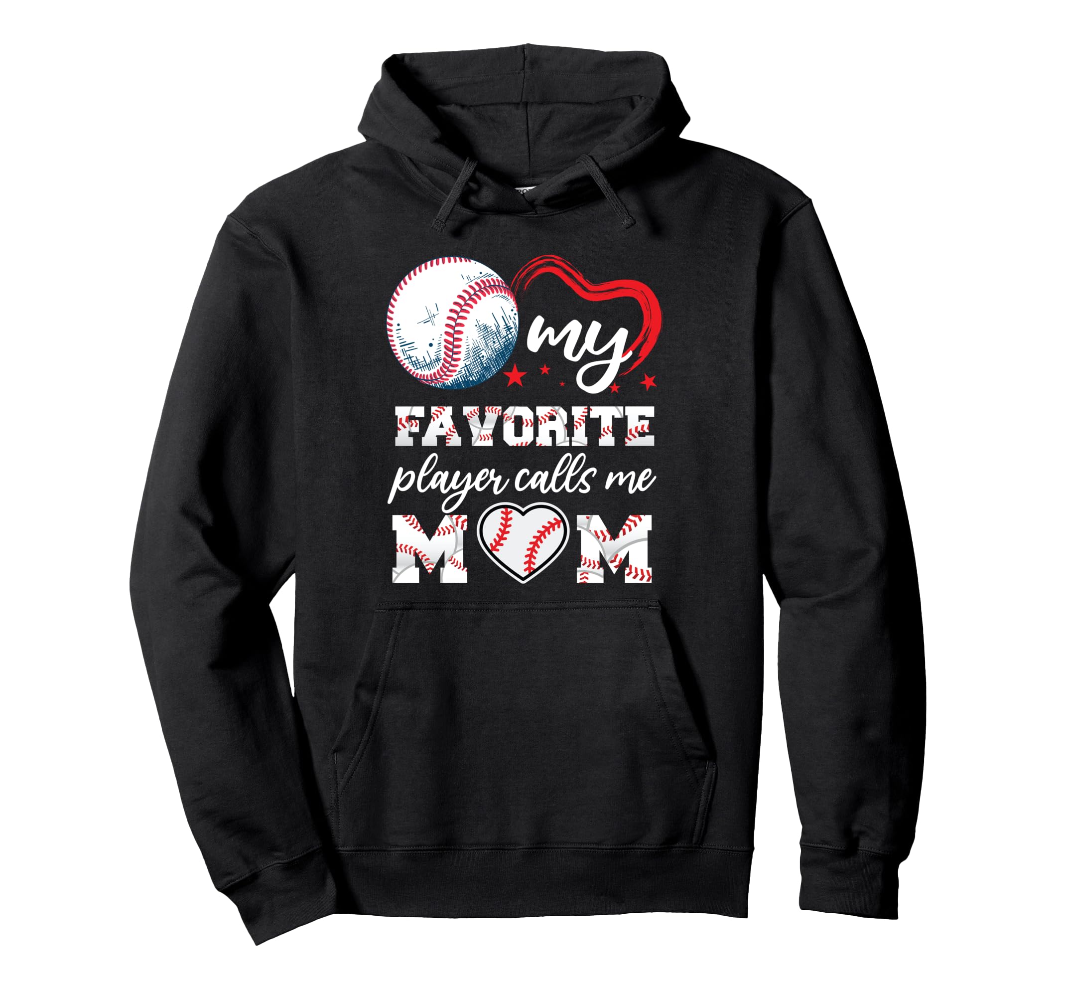 Baseball My Favorite Player Calls Me Mom Hoodie - Minimalist Print Unisex - T-Shirt, Sweatshirt, Hoodie