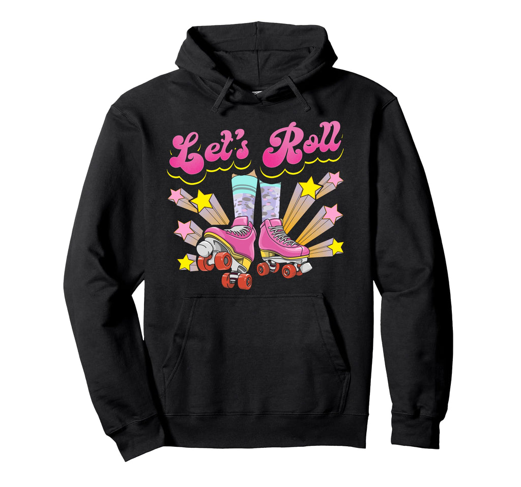 Roller Skating Skate 1970S Lets Roll Hoodie - Minimalist Print for Adults - T-Shirt, Sweatshirt, Hoodie