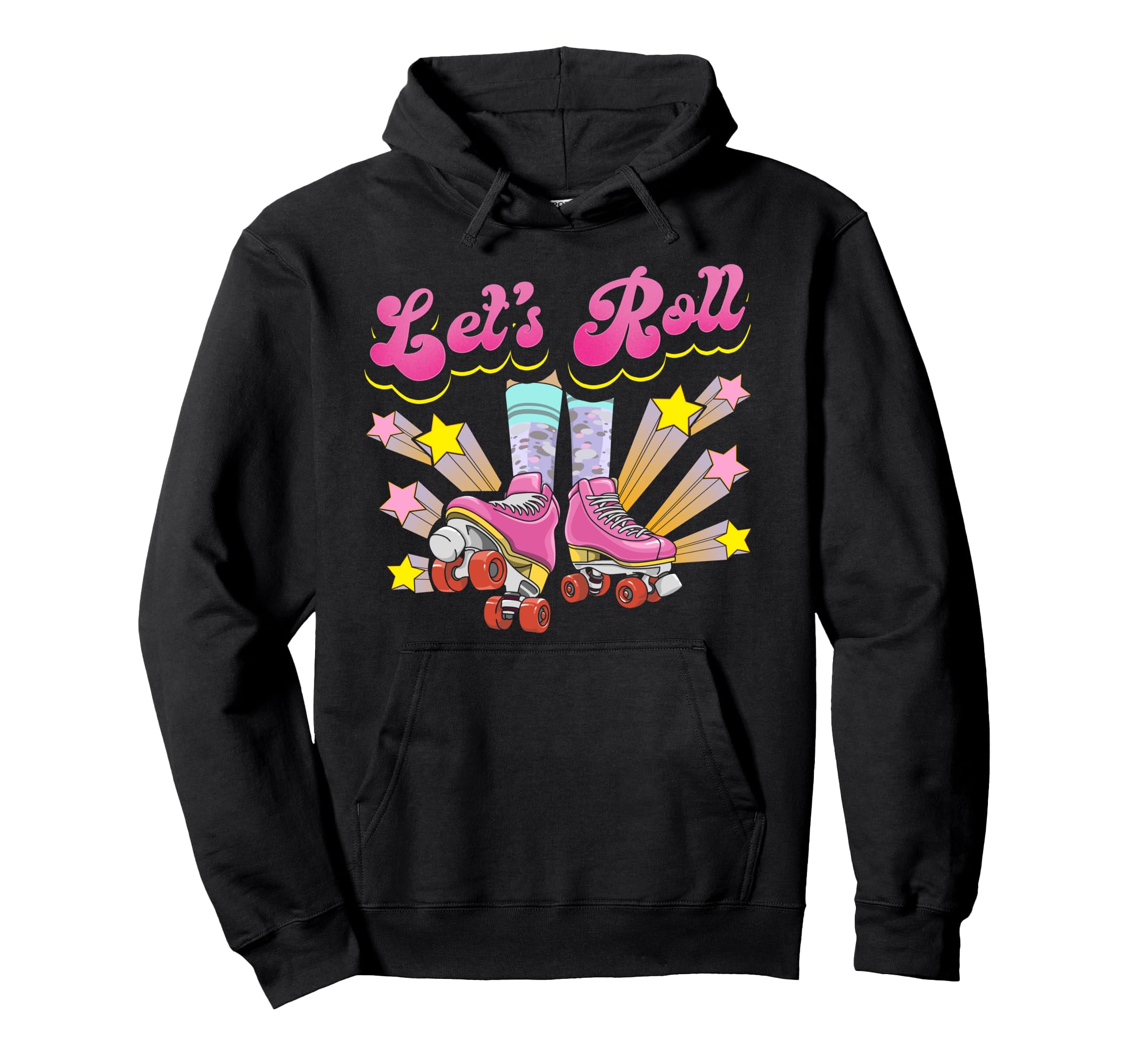Roller Skating Skate 1970S Lets Roll Hoodie - Minimalist Print for Adults - T-Shirt, Sweatshirt, Hoodie