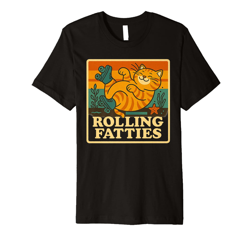 Roller Skater Kitten Rolling T-Shirt - Aesthetic Graphic for Adults - T-Shirt, Sweatshirt, Hoodie