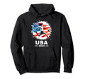 American Flag Soccer Womens Soccer Hoodie - Aesthetic Graphic for Adults - T-Shirt, Sweatshirt, Hoodie