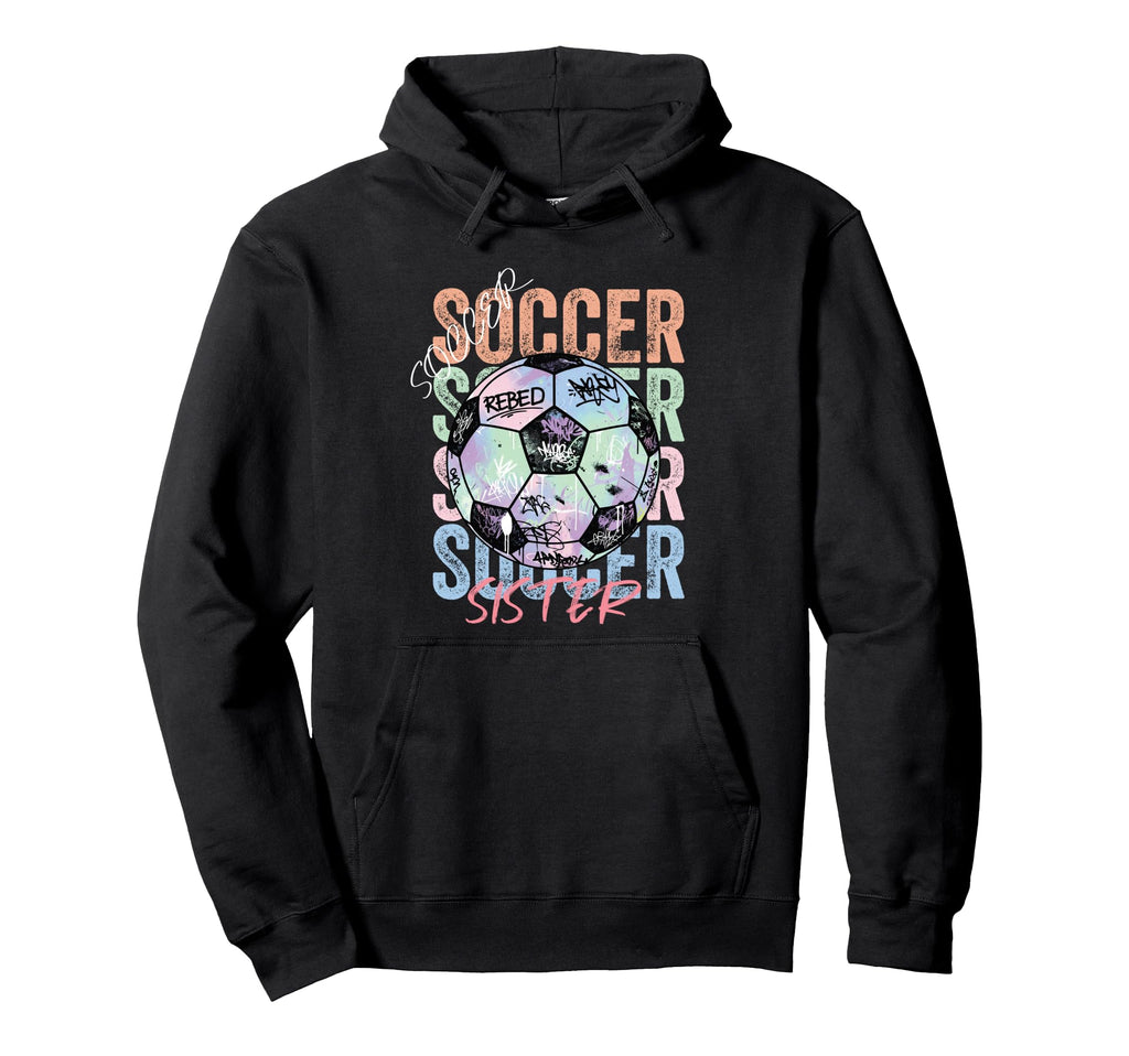 Colorful Soccer Sister Ball Distressed Hoodie - Minimalist Print Men Women - T-Shirt, Sweatshirt, Hoodie