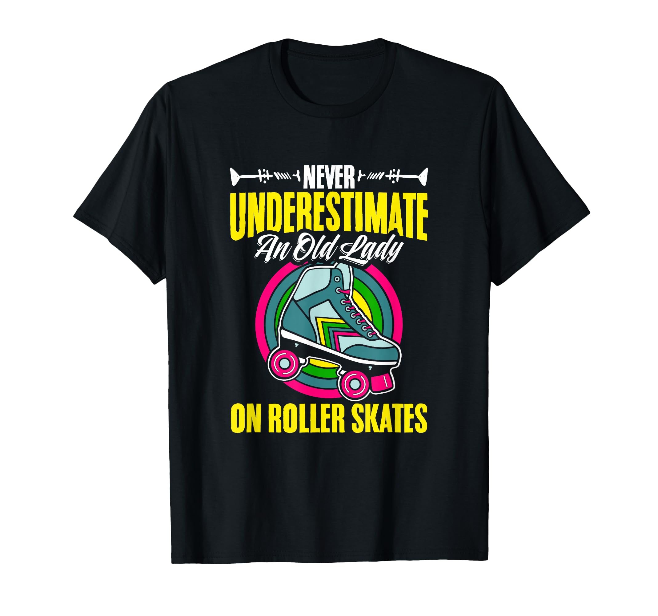 Old Lady Roller Skate Skates 70S Roller T-Shirt - Novelty Apparel Unisex - T-Shirt, Sweatshirt, Hoodie