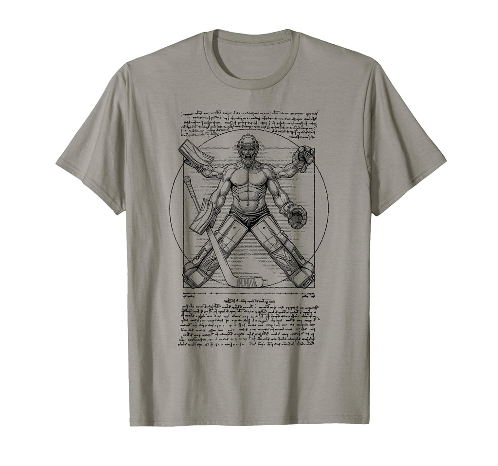 Ice Hockey Goalie Goalkeeper Vitruvian T-Shirt - Unique Graphic for Adults - T-Shirt, Sweatshirt, Hoodie