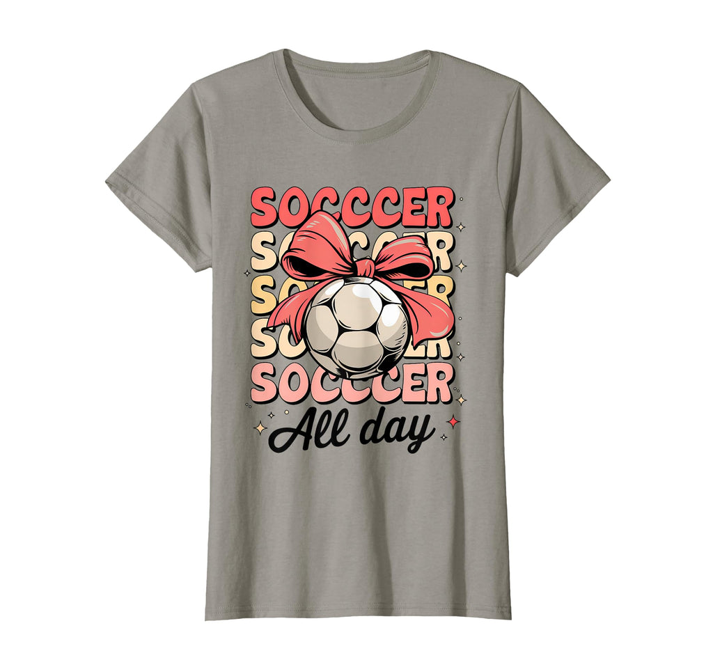 Groovy Soccer Coquette Bow Soccer T-Shirt - Novelty Apparel Men Women - T-Shirt, Sweatshirt, Hoodie