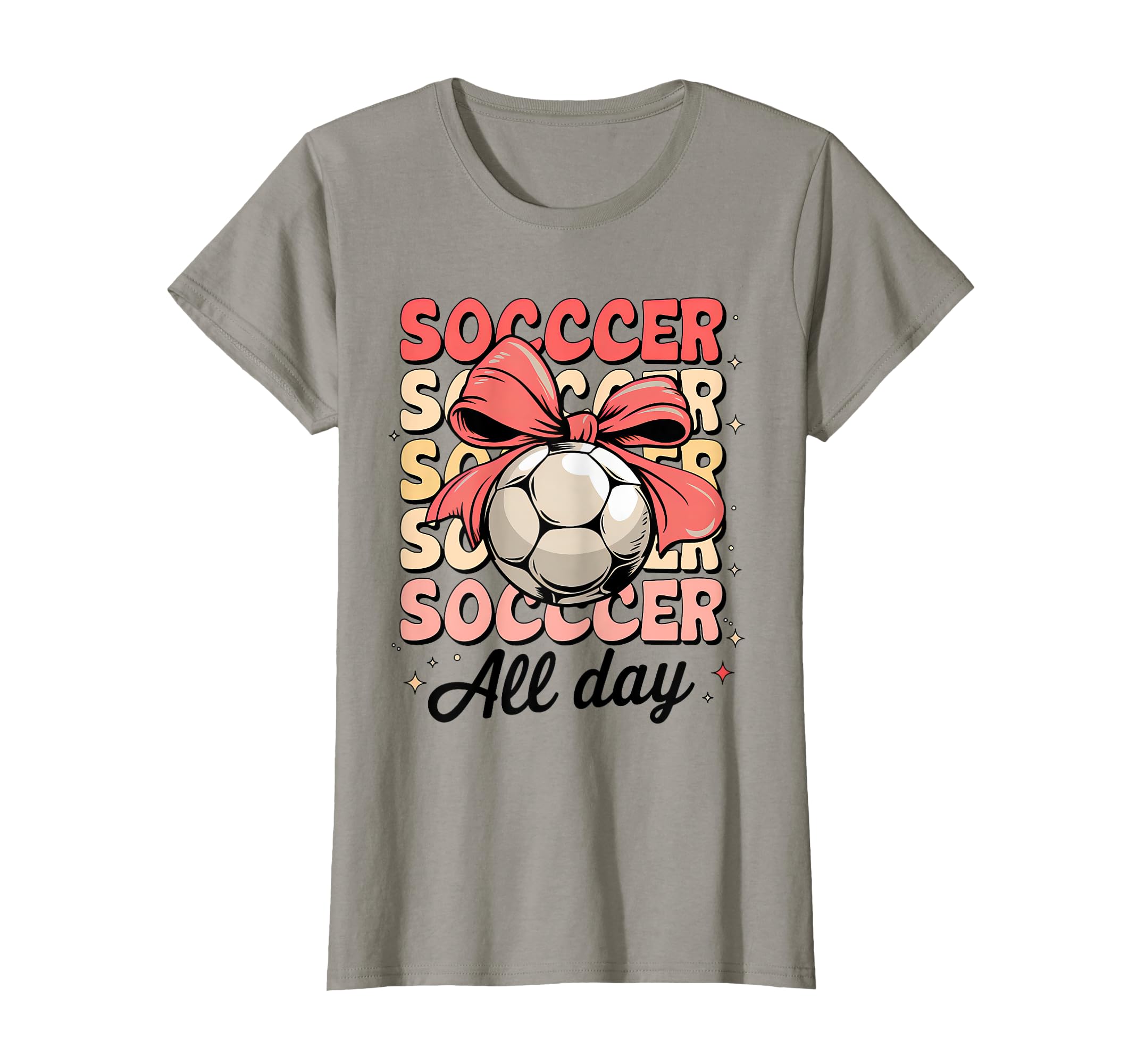 Groovy Soccer Coquette Bow Soccer T-Shirt - Novelty Apparel Men Women - T-Shirt, Sweatshirt, Hoodie