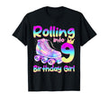 Rolling Into 9 Years Old Roller Skating T-Shirt - Minimalist Print Unisex - T-Shirt, Sweatshirt, Hoodie
