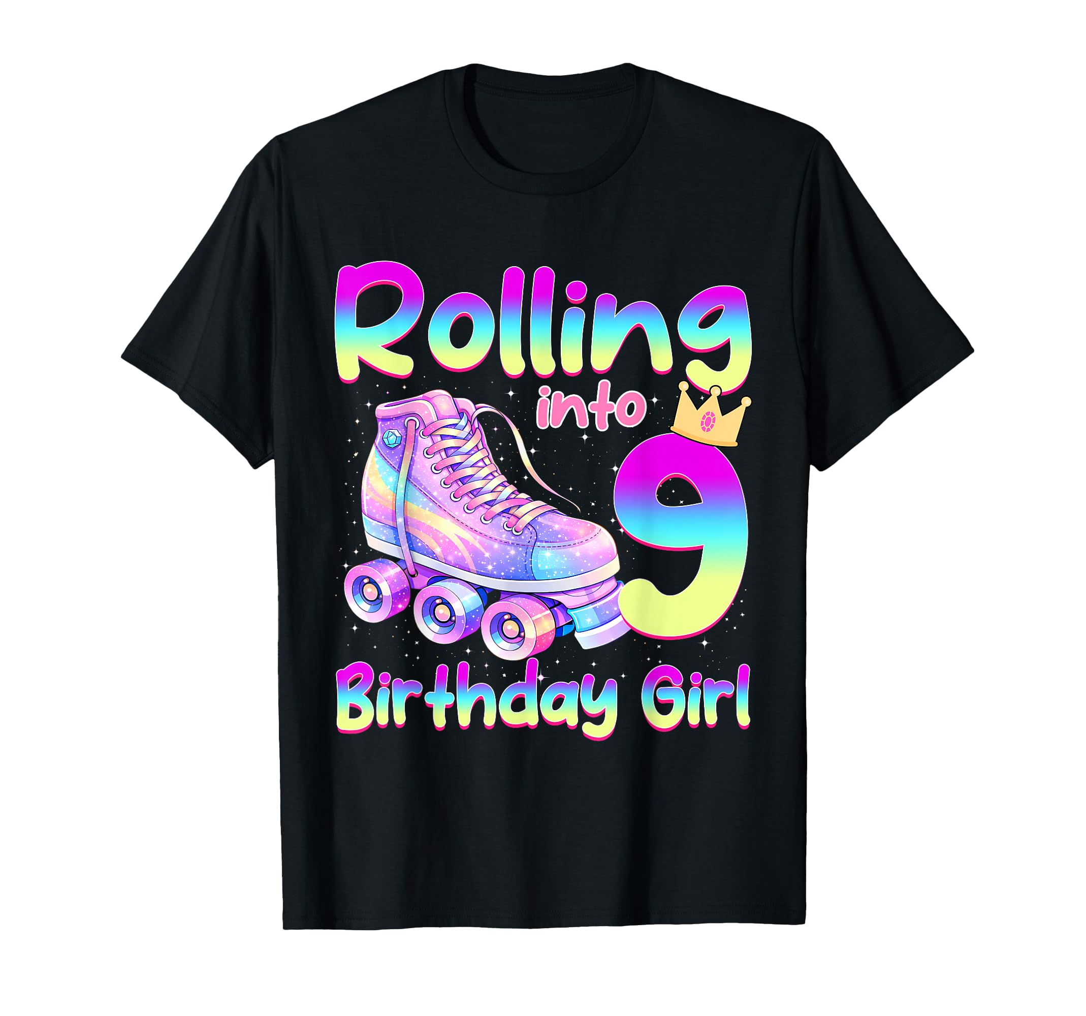 Rolling Into 9 Years Old Roller Skating T-Shirt - Minimalist Print Unisex - T-Shirt, Sweatshirt, Hoodie