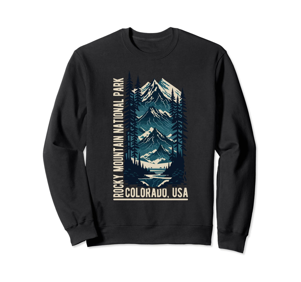 Rocky Mountain National Park Scenic Sweatshirt - Unique Graphic Unisex - T-Shirt, Sweatshirt, Hoodie