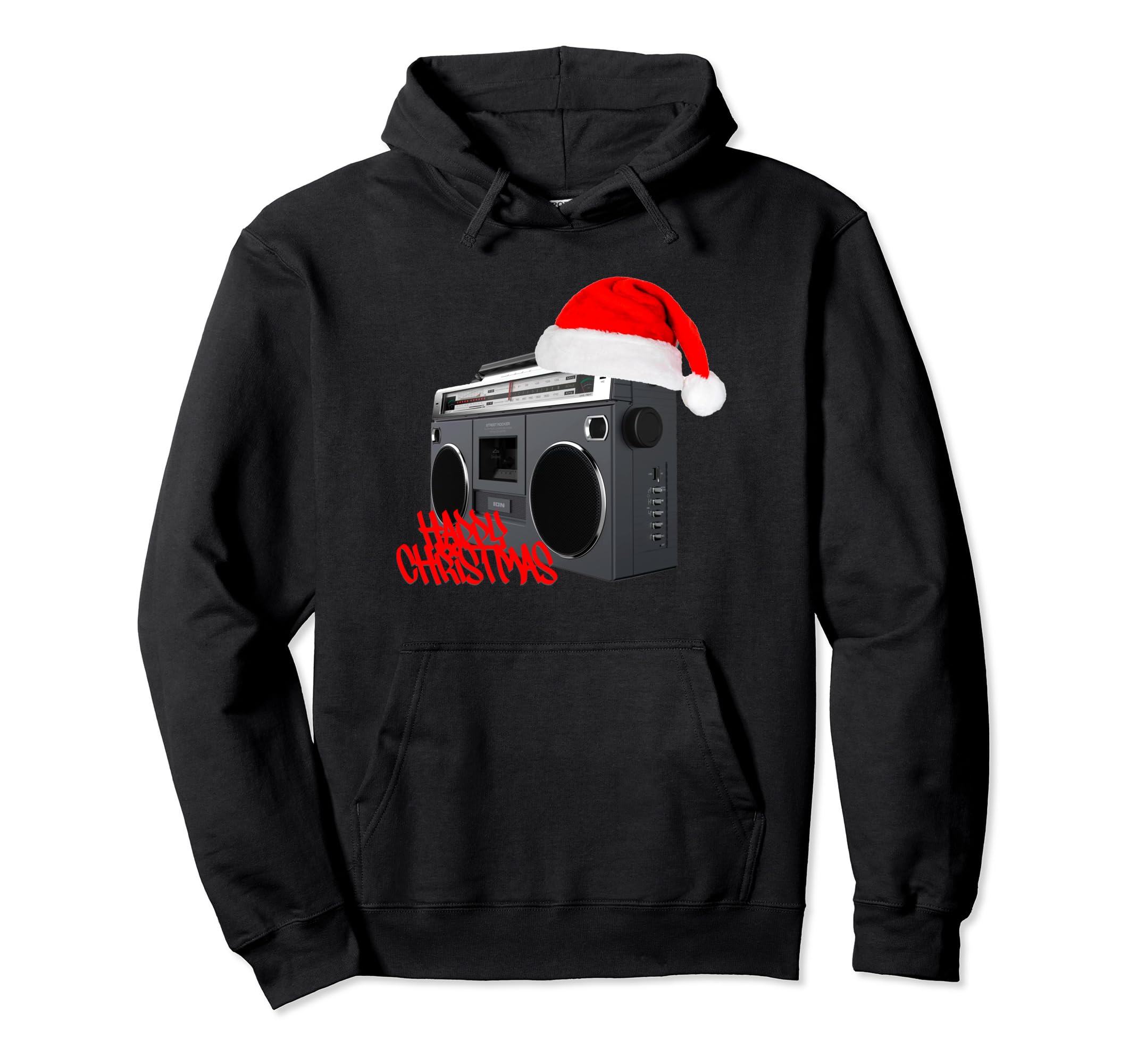 Happy Boombox Old School Hiphop Hoodie - Casual Everyday Wear Unisex - T-Shirt, Sweatshirt, Hoodie